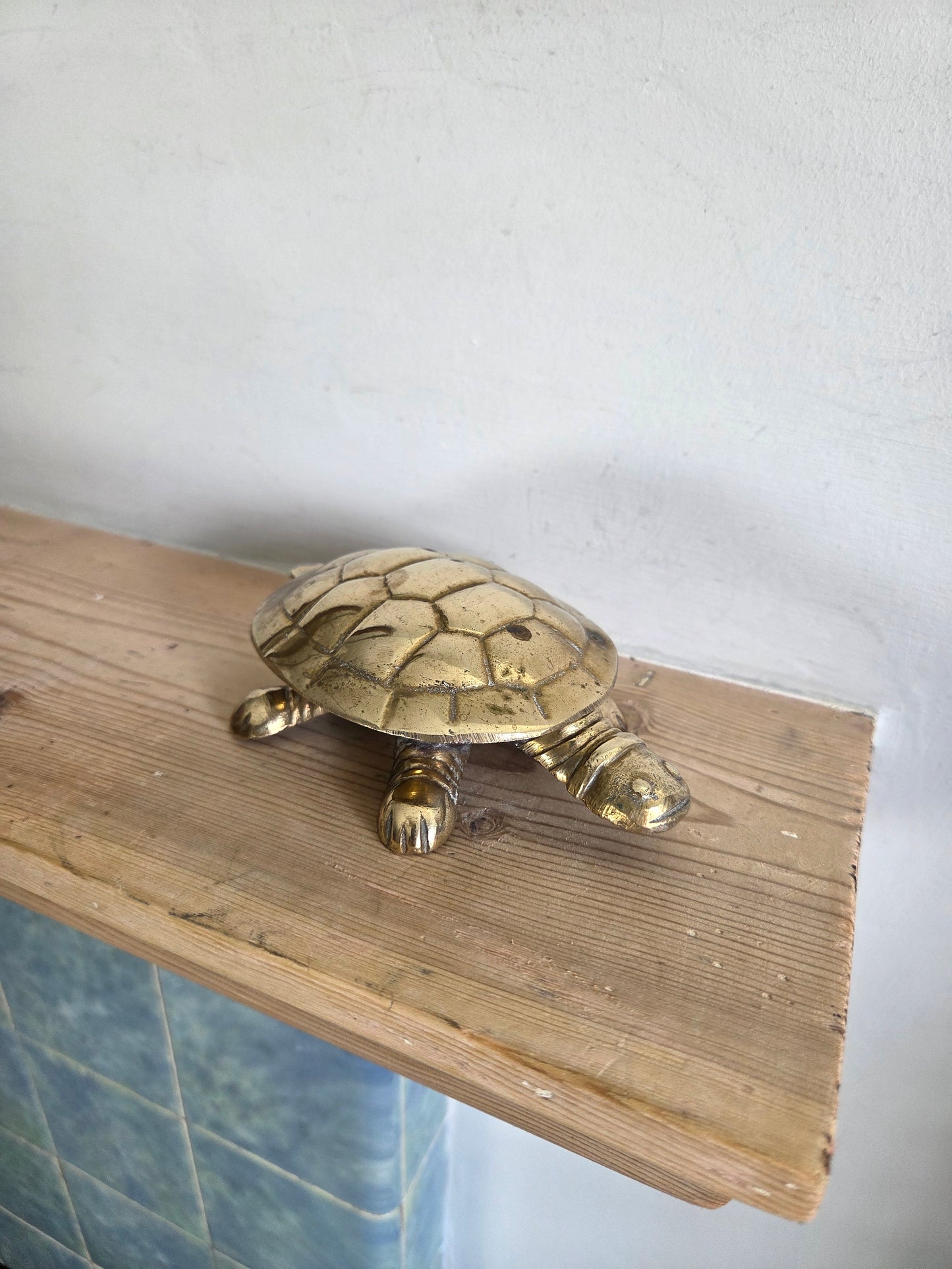 Vintage Brass Turtle Trinket Dish