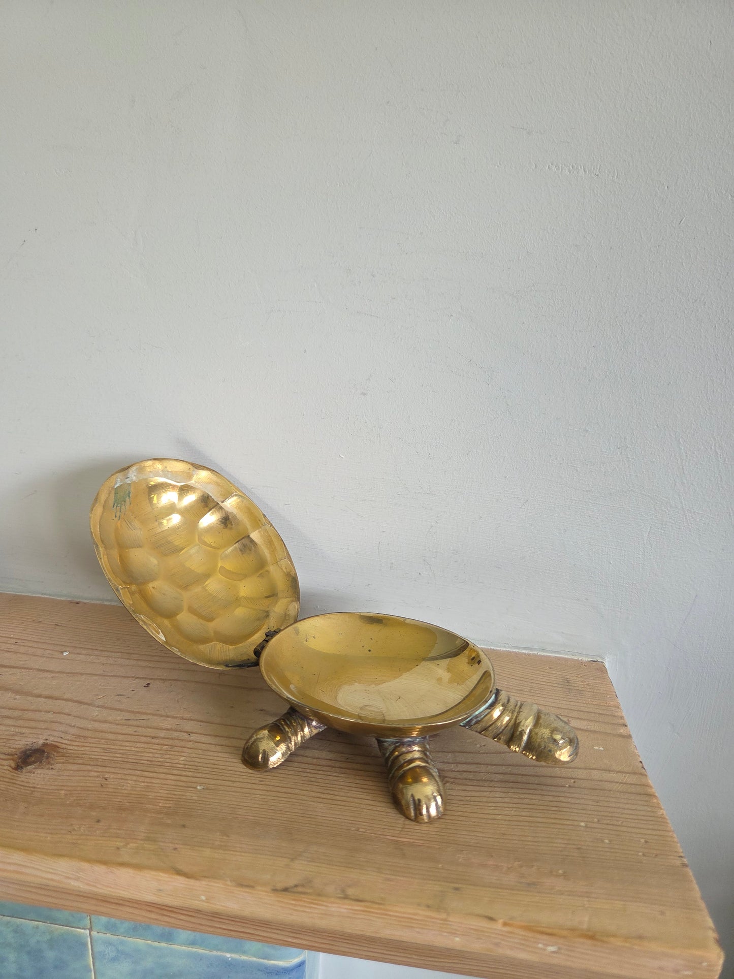 Vintage Brass Turtle Trinket Dish