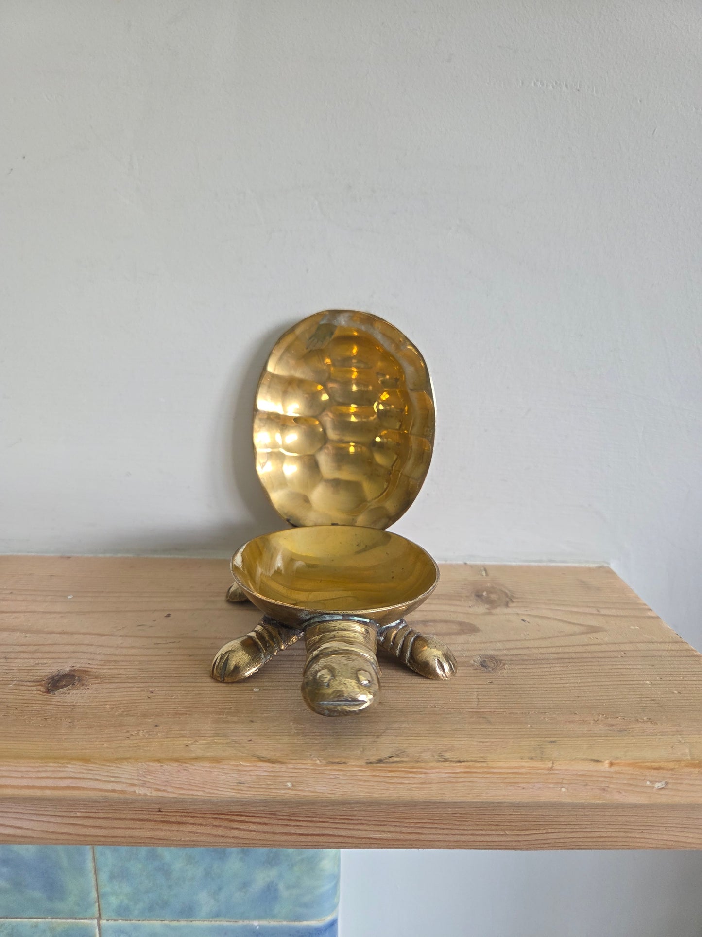 Vintage Brass Turtle Trinket Dish