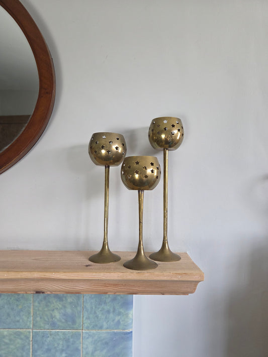 Set of Three Star Tealight holders