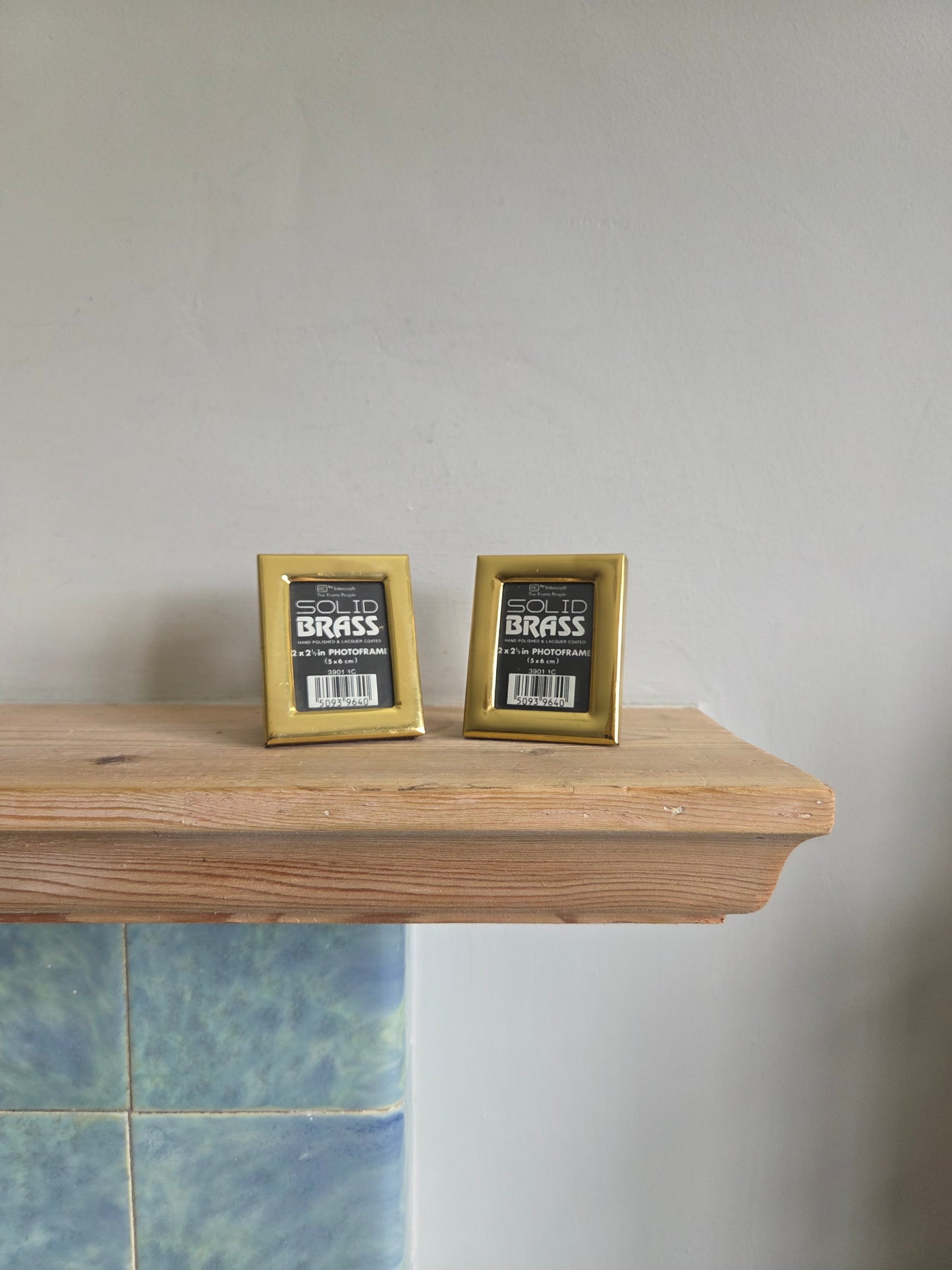 A Pair of Mini Brass Photo Frames