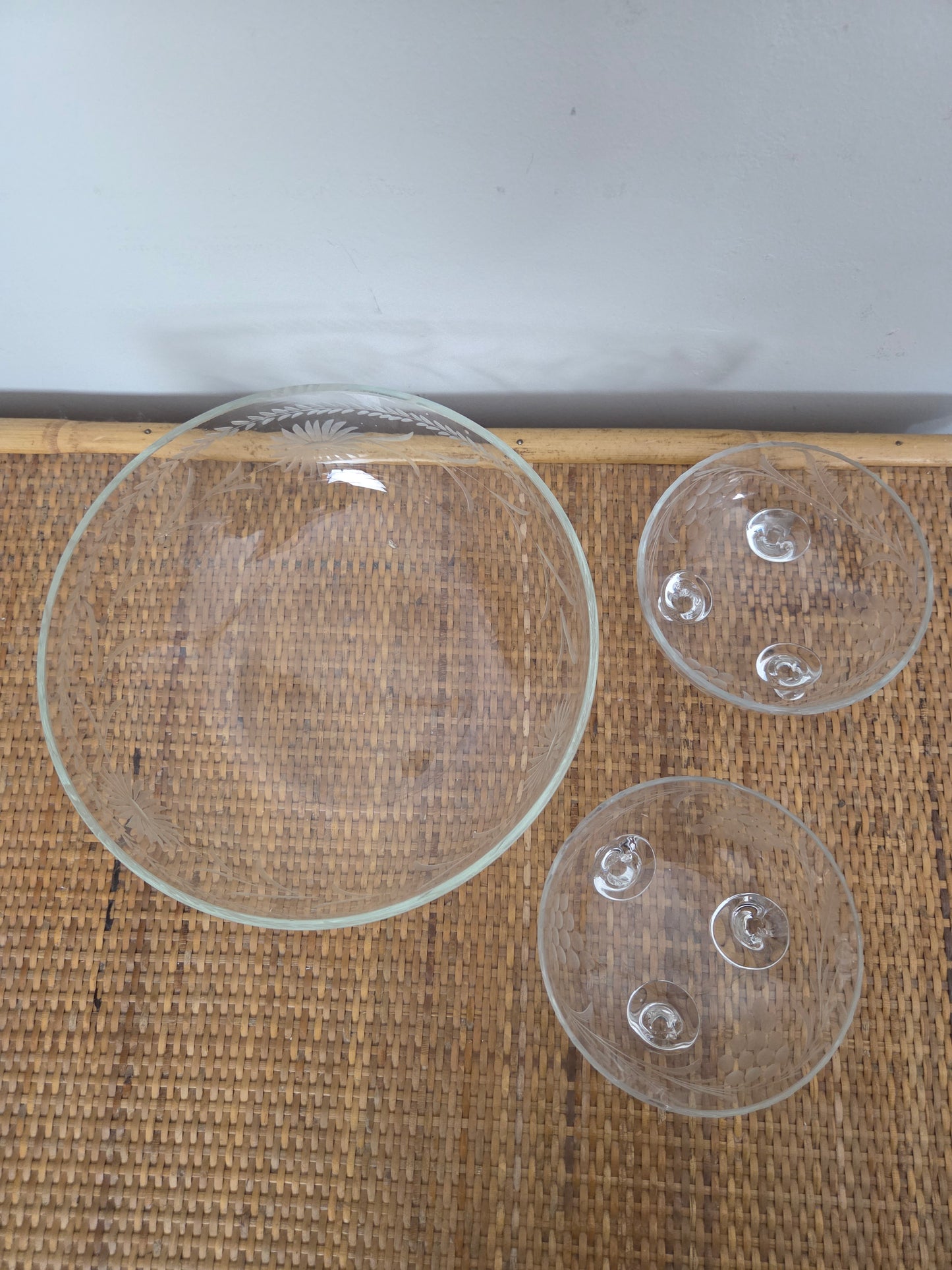 Vintage Glass Dessert Bowl Set