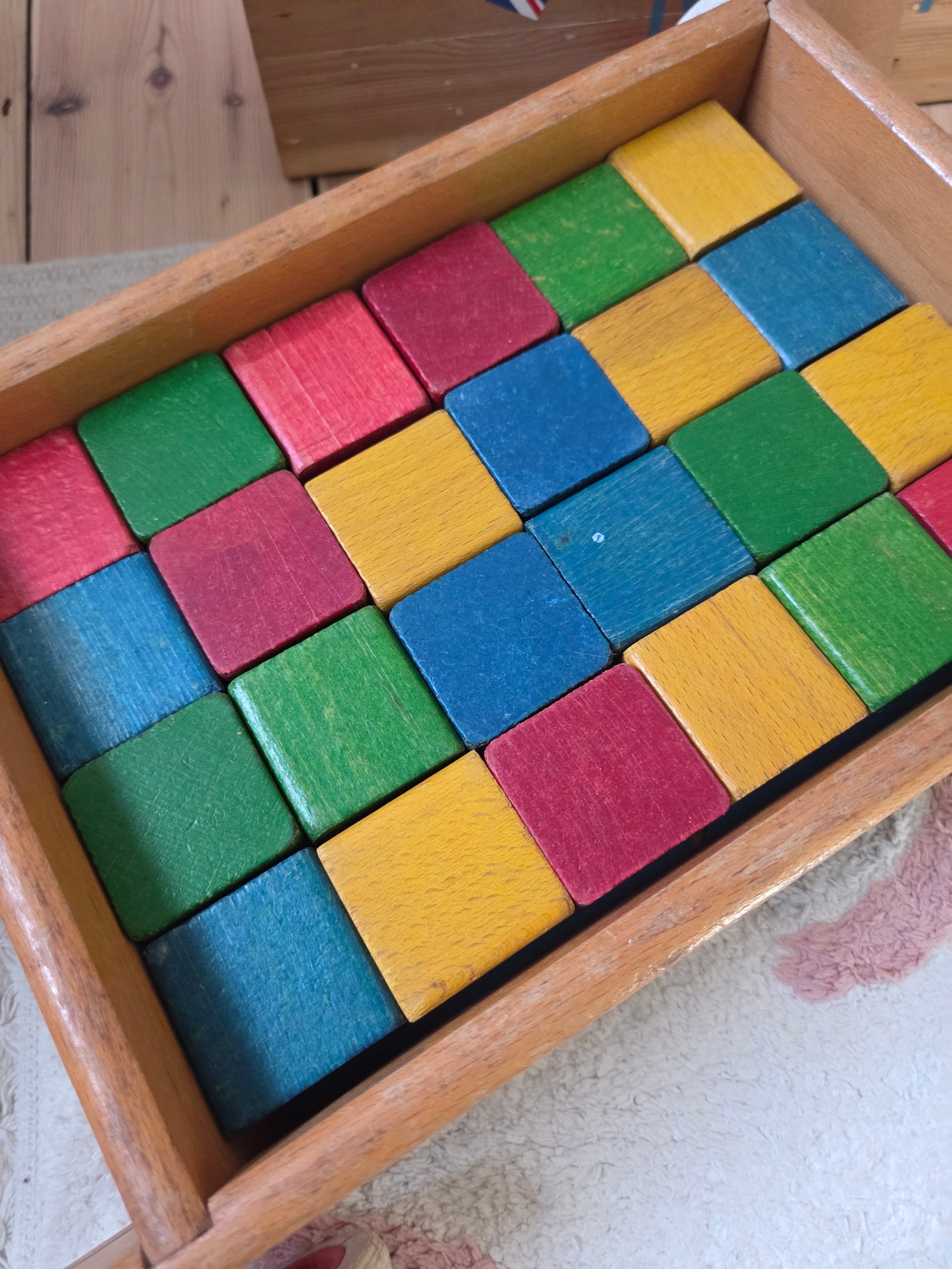 Vintage Child's Walker with Wooden Blocks
