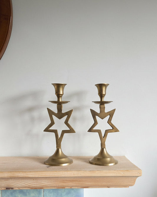 Brass Star Candlesticks