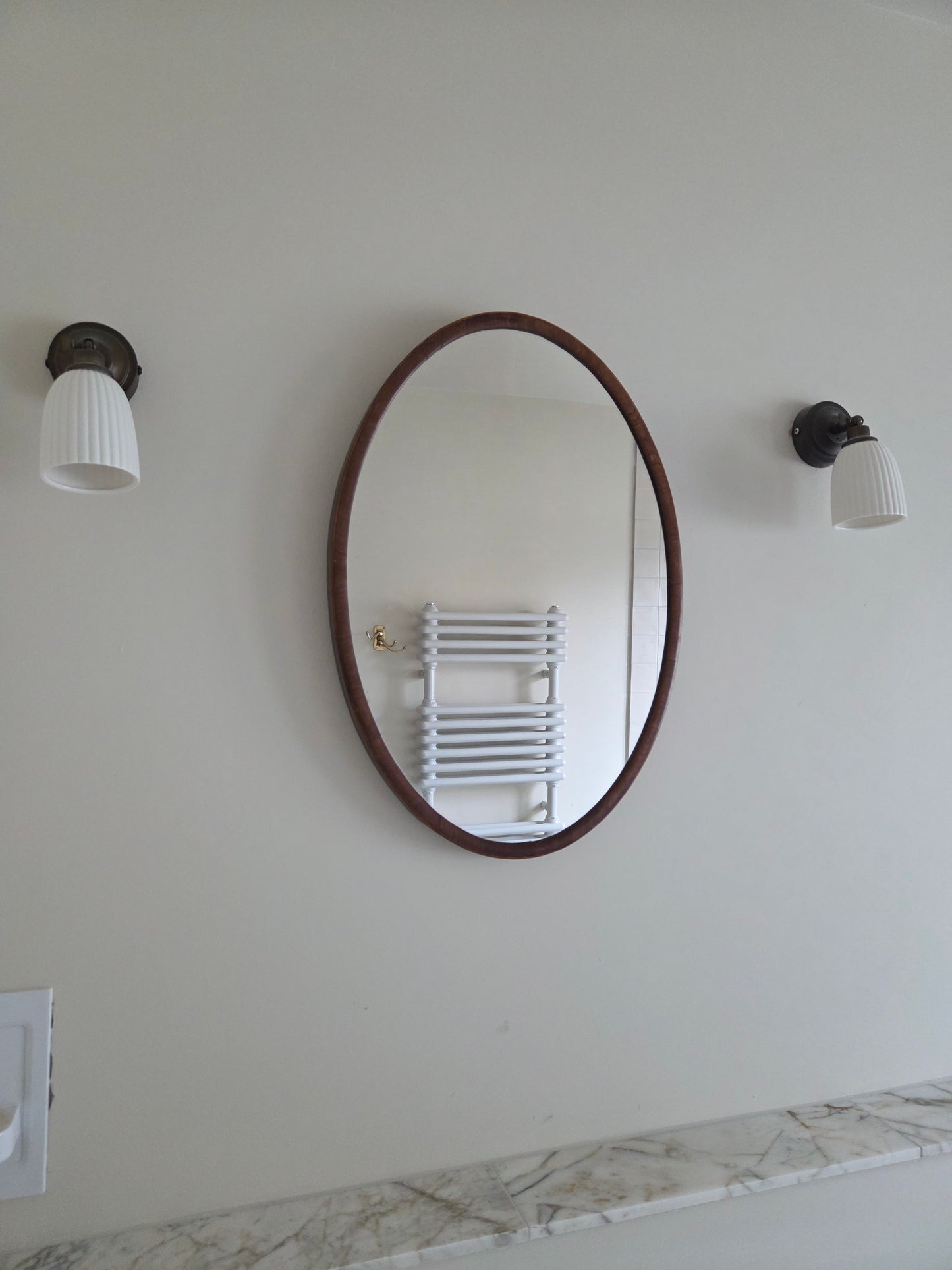 Small Vintage Oval Mirror
