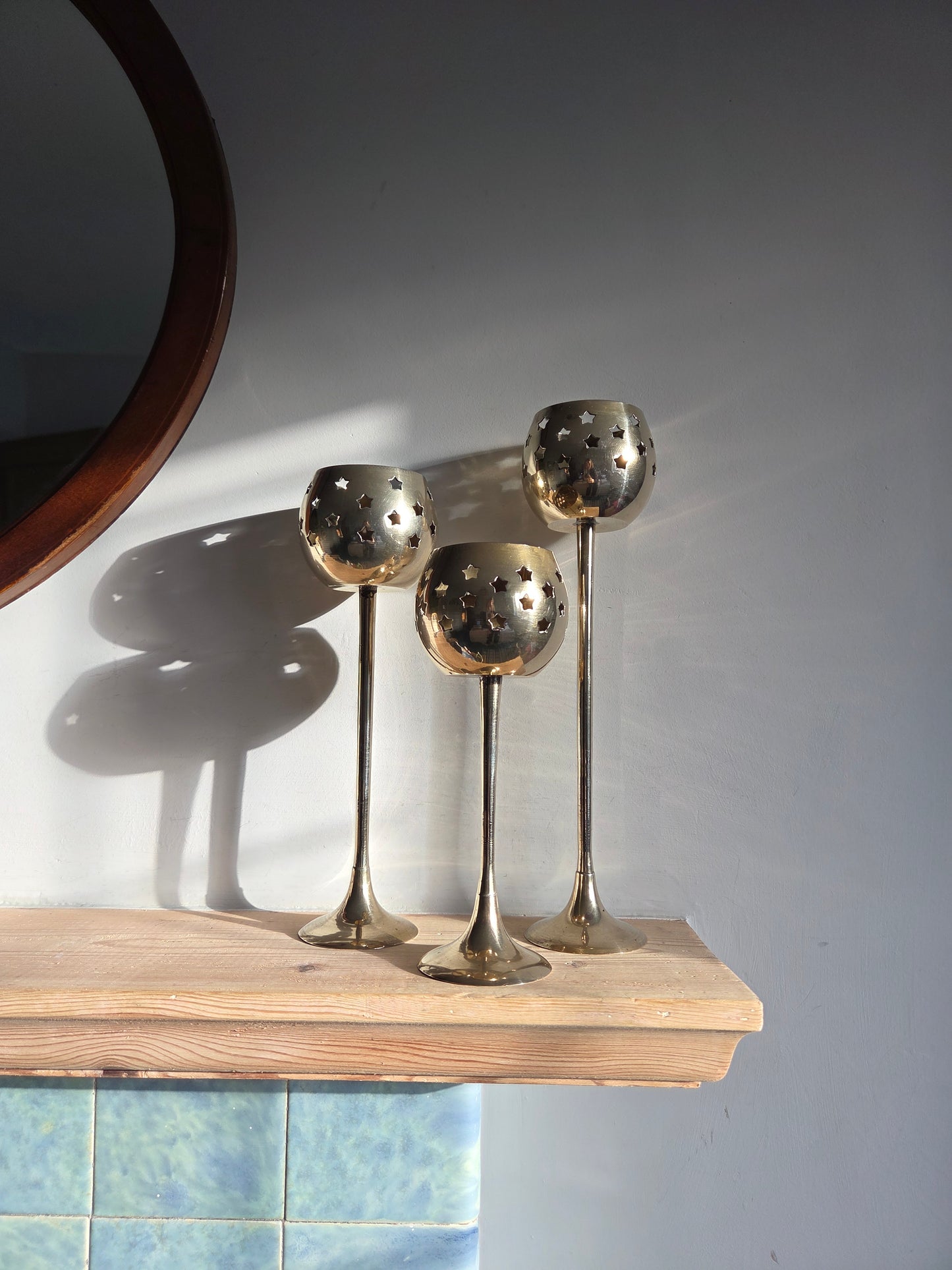 Set of Three Star Tealight holders