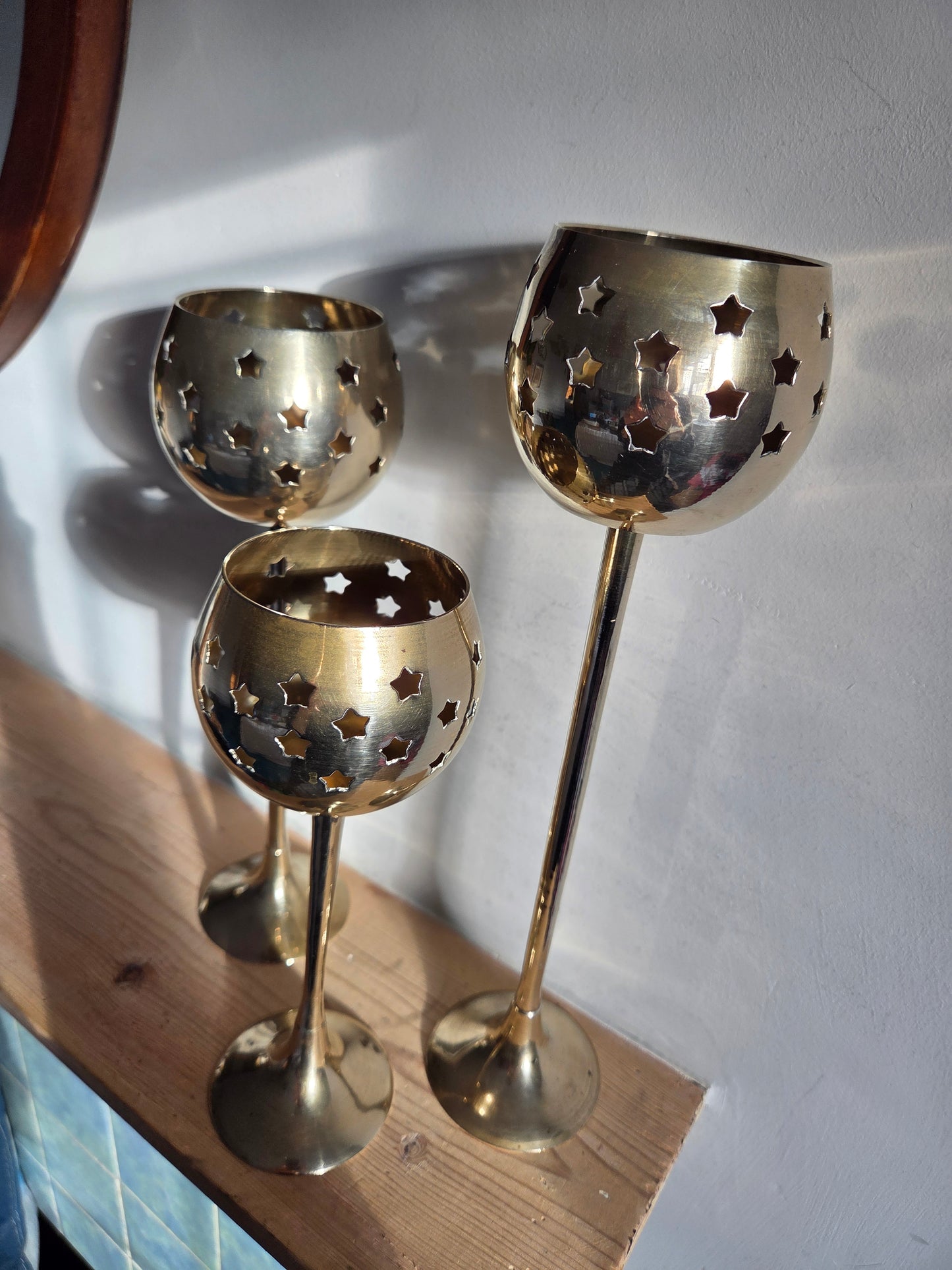 Set of Three Star Tealight holders