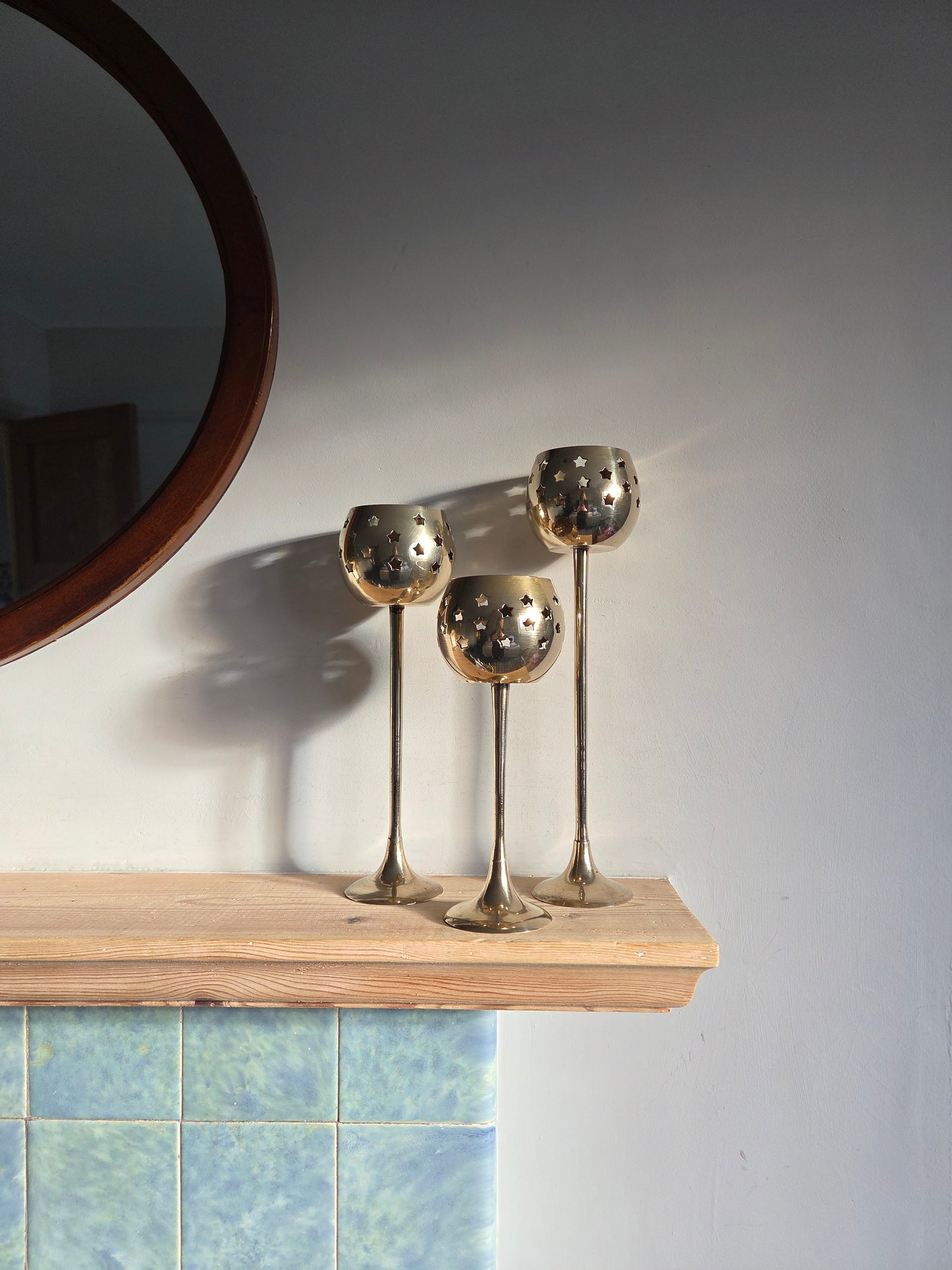 Set of Three Star Tealight holders