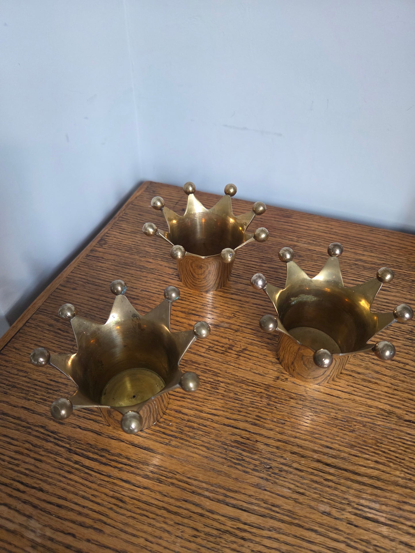 Large Brass Crown Tealight Holder