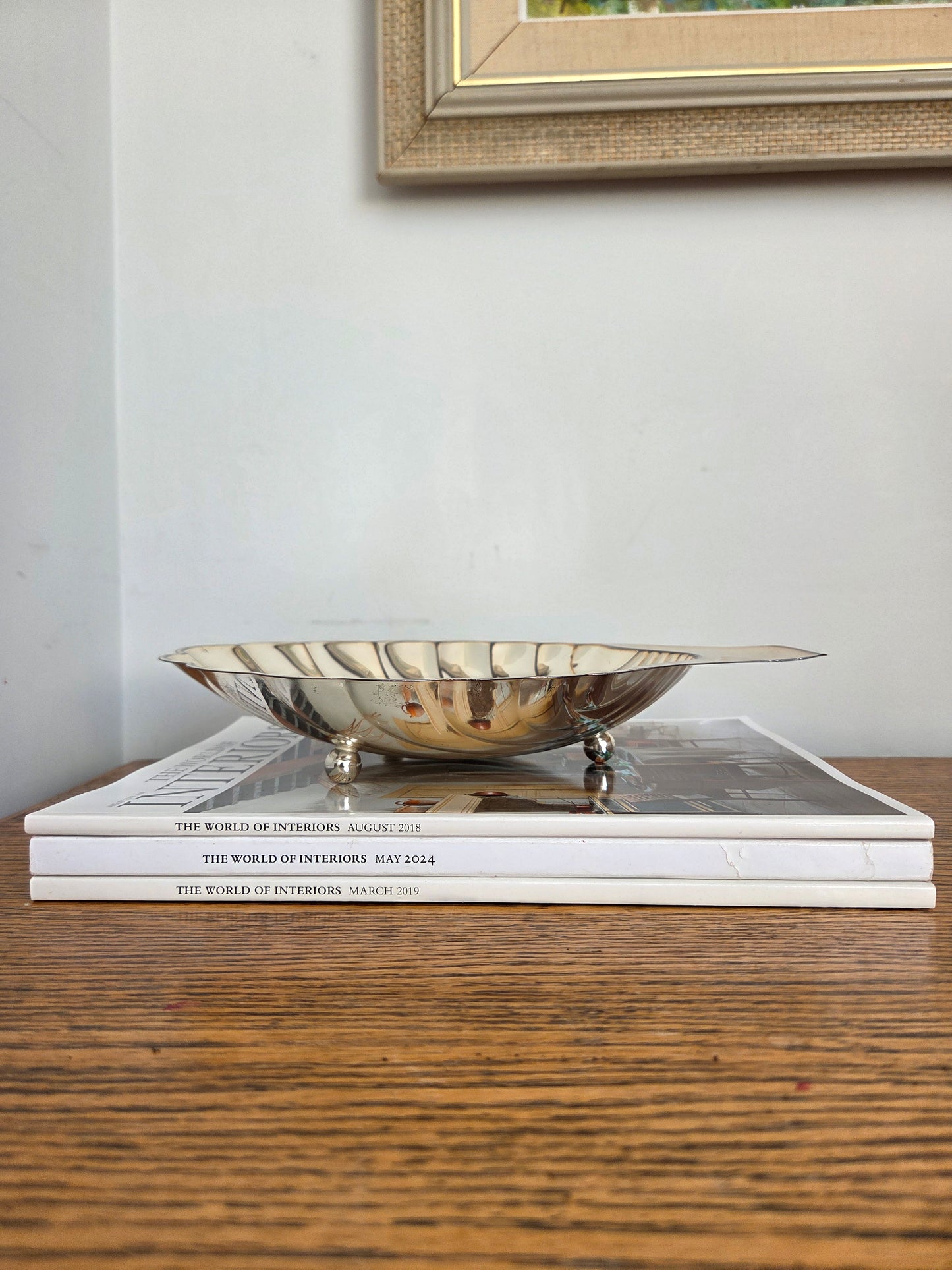 Large Silver Coloured Shell Dish or Bowl