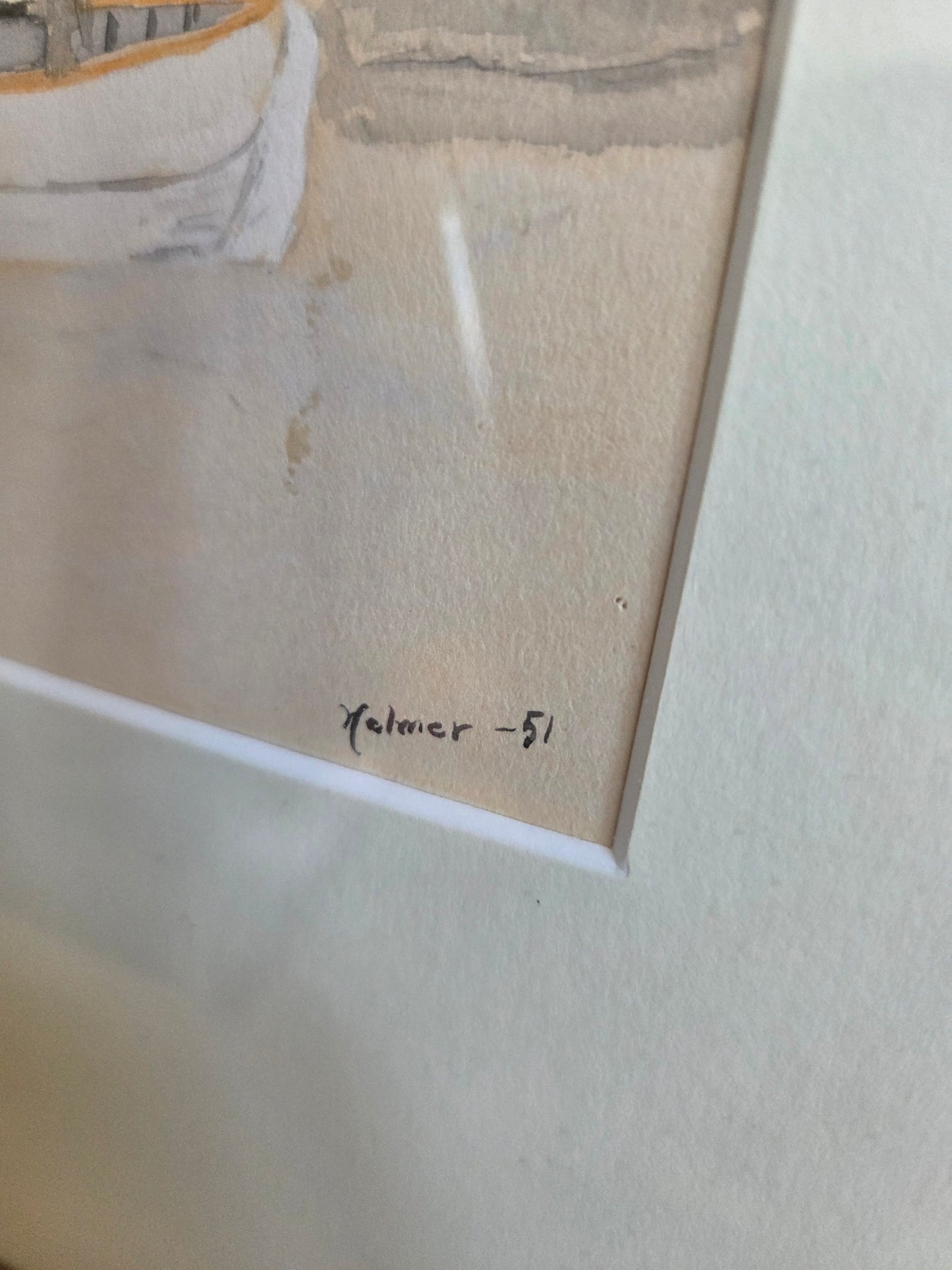 Vintage Swedish Watercolour Painting - Signed Helmer 1951