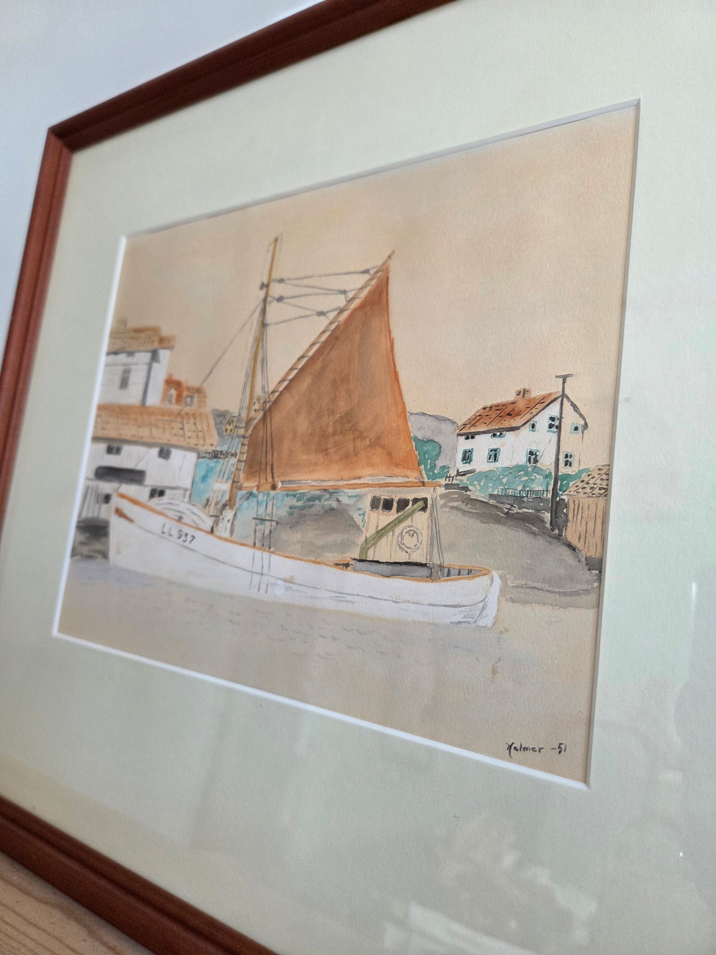 Vintage Swedish Watercolour Painting - Signed Helmer 1951