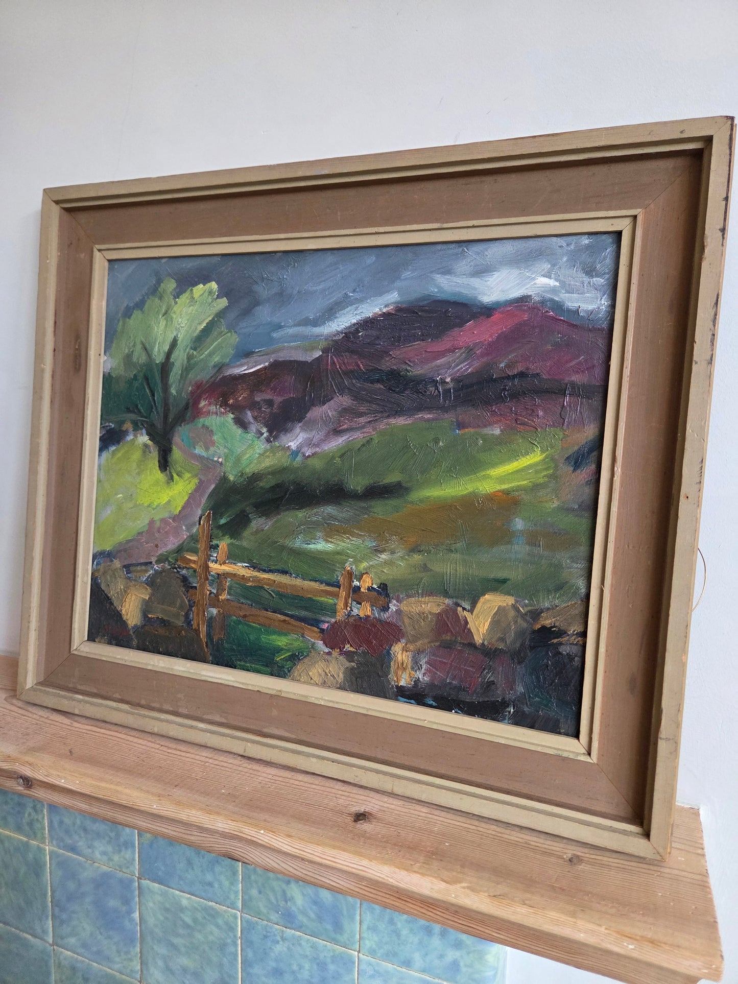 Swedish Oil Painting of Dark Landscape