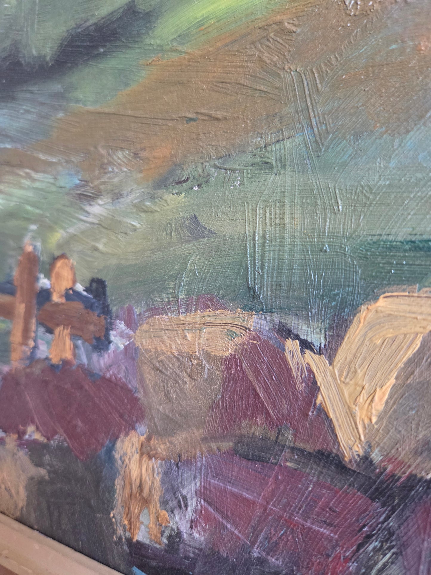 Swedish Oil Painting of Dark Landscape