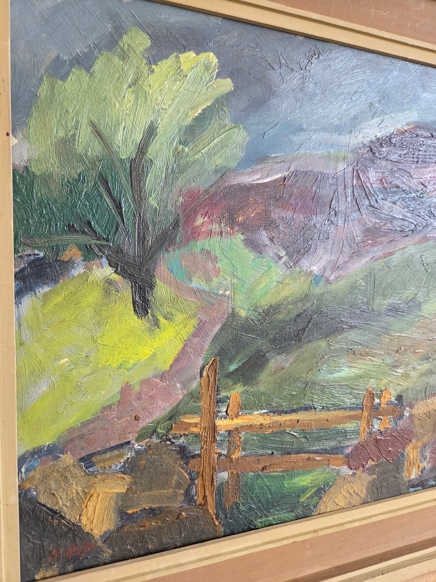 Swedish Oil Painting of Dark Landscape