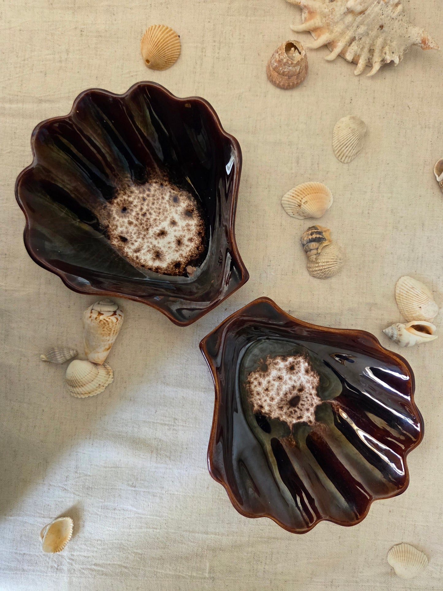 A Pair of Vintage Shell Dishes