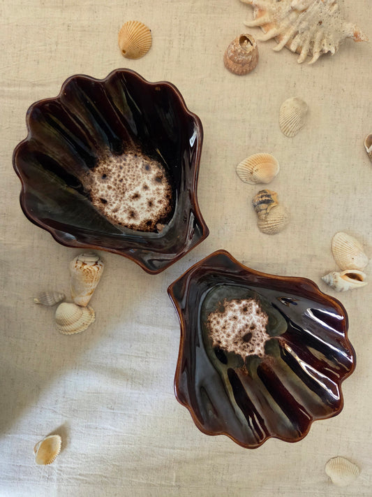 A Pair of Vintage Shell Dishes