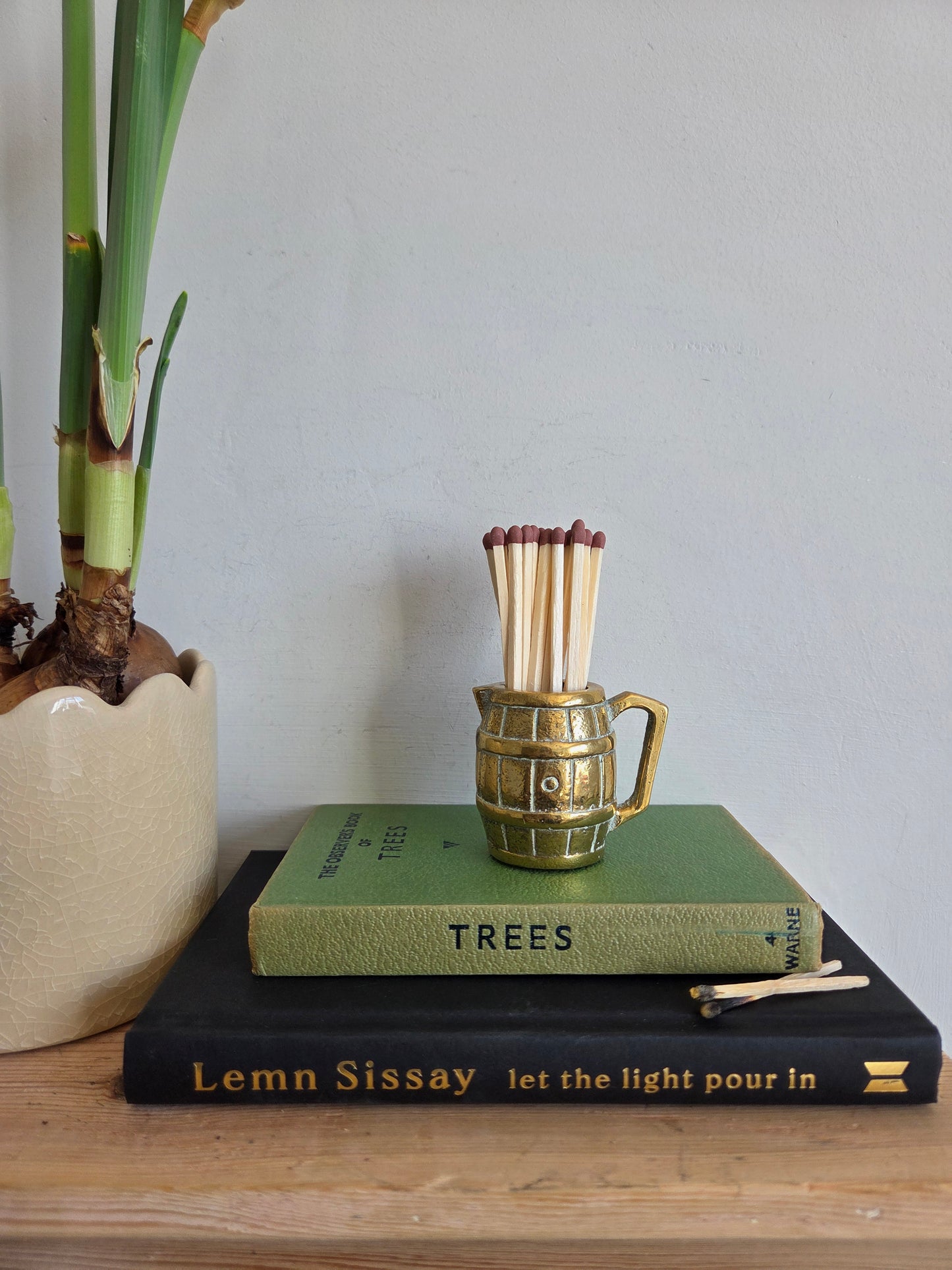 Brass Barrel Match Holder Ornament