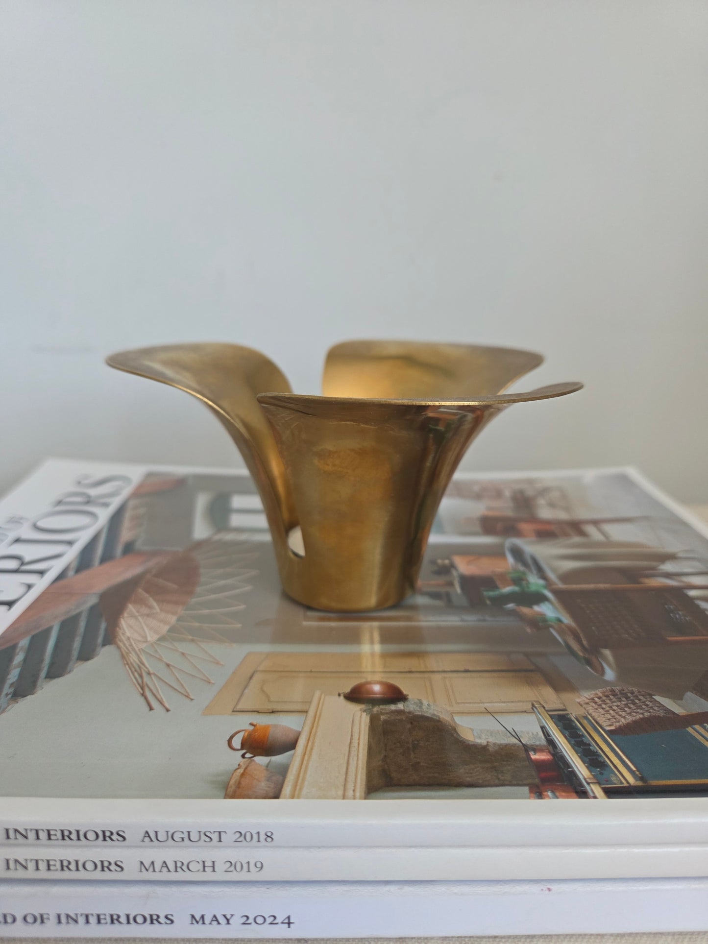 Vintage Brass Petal Tealight Holder