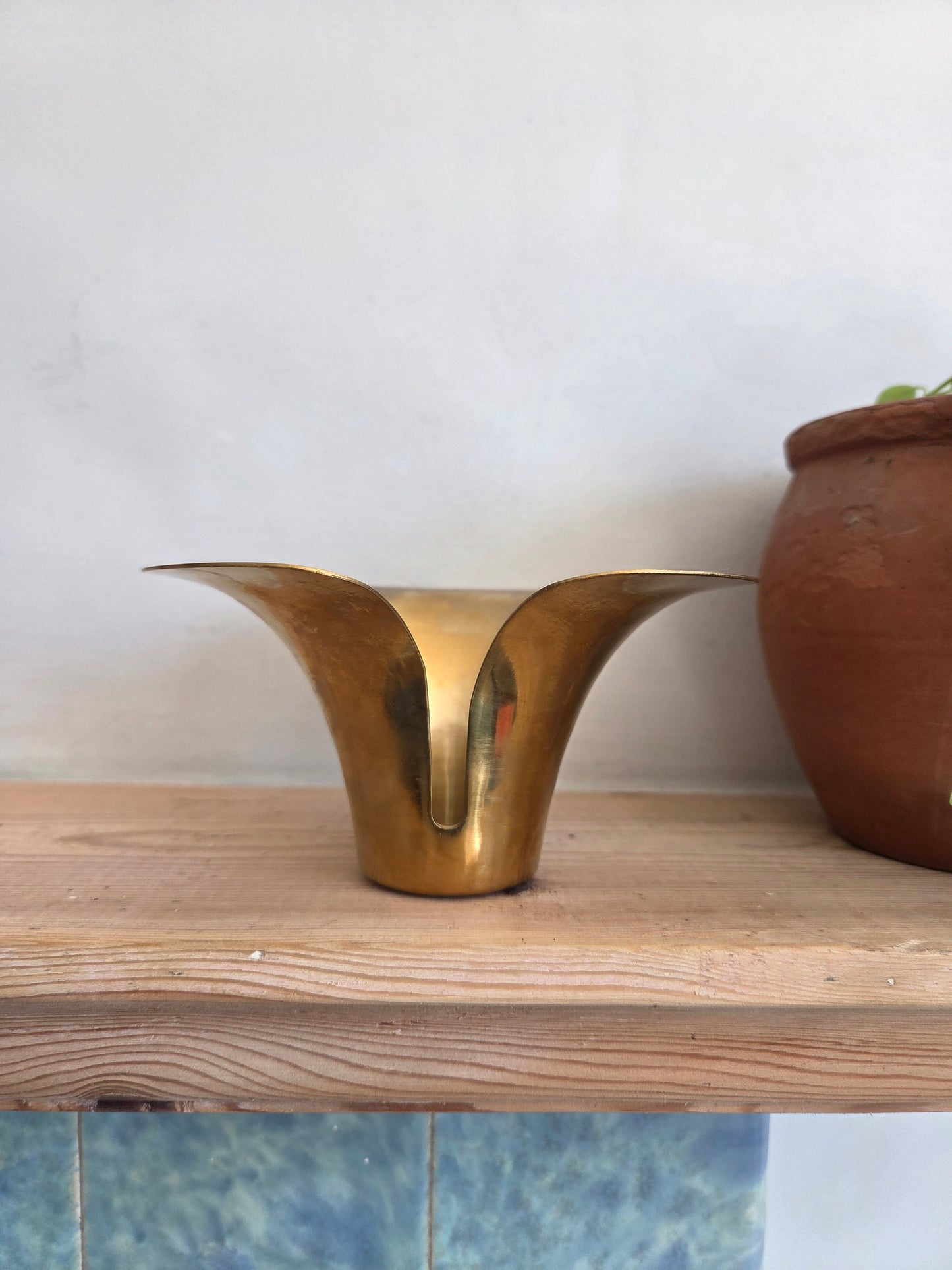 Vintage Brass Petal Tealight Holder