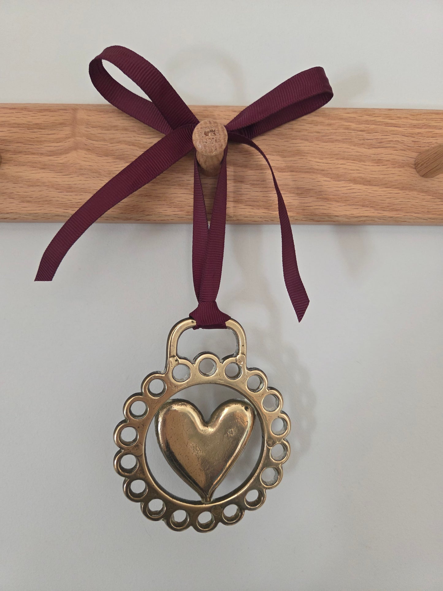 Round Brass Heart Decoration