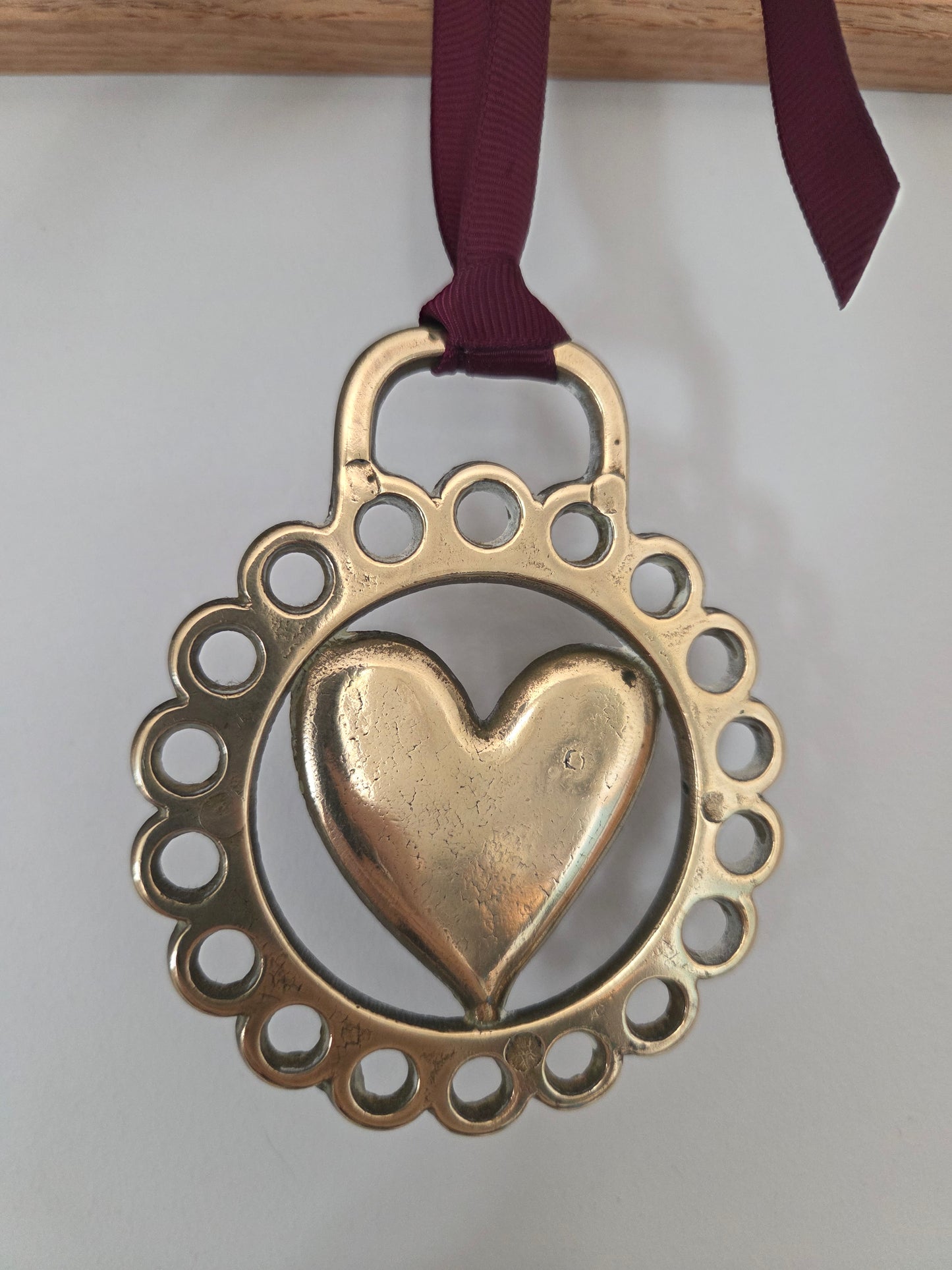 Round Brass Heart Decoration