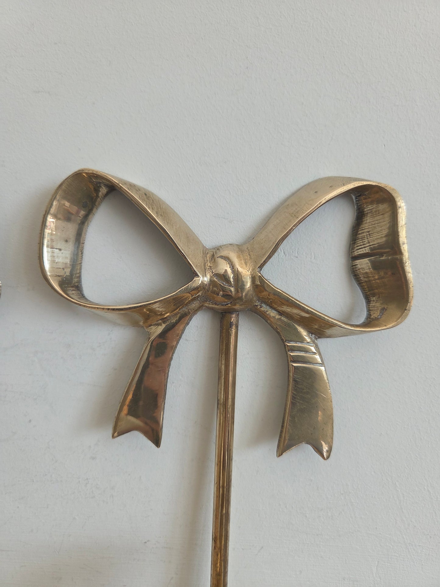 Vintage Brass Bow Candle Sconces