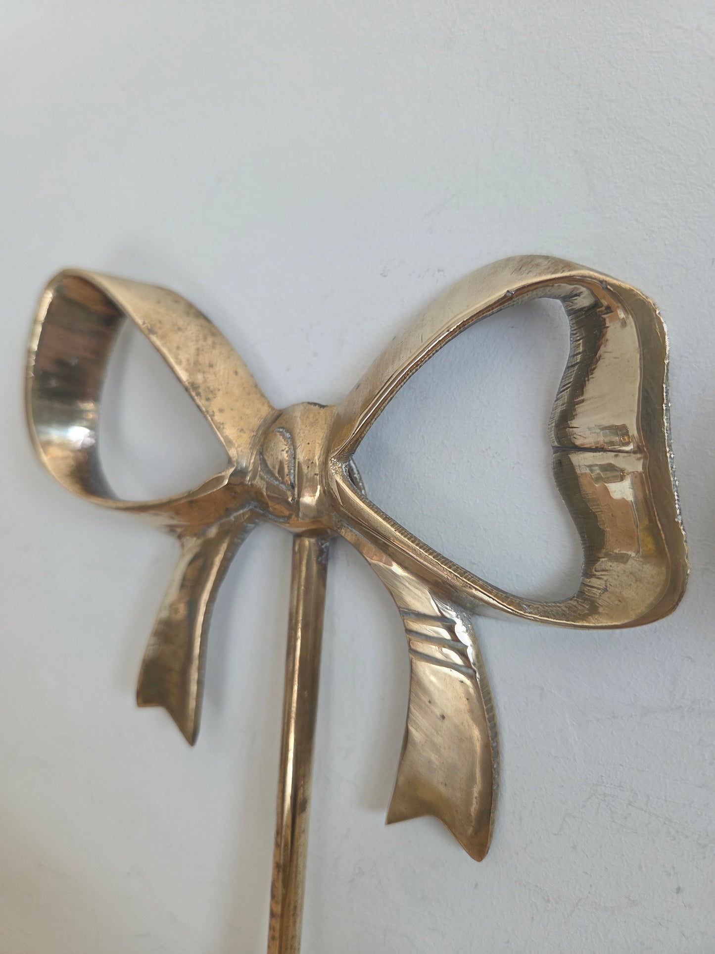 Vintage Brass Bow Candle Sconces