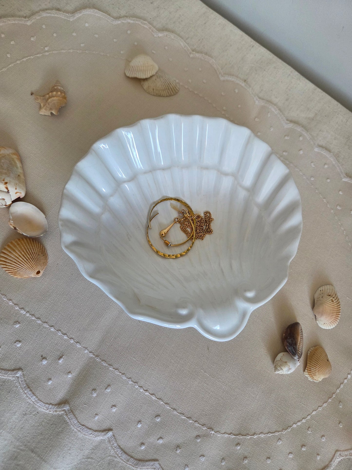 Large White Shell Dish