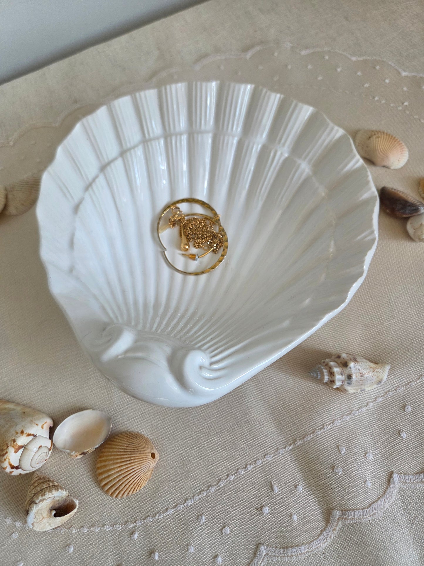 Large White Shell Dish