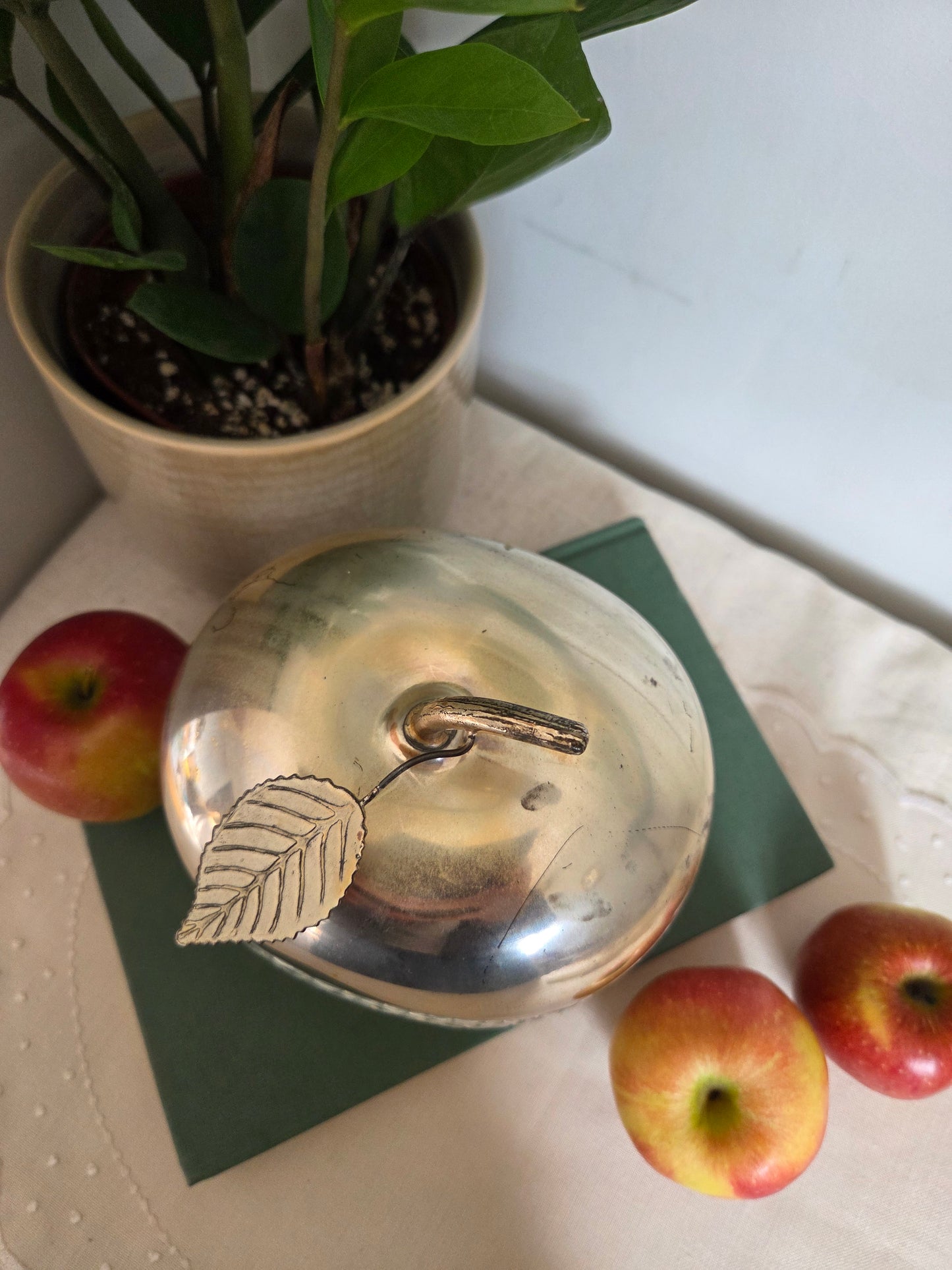 Vintage Glass and Silver Apple