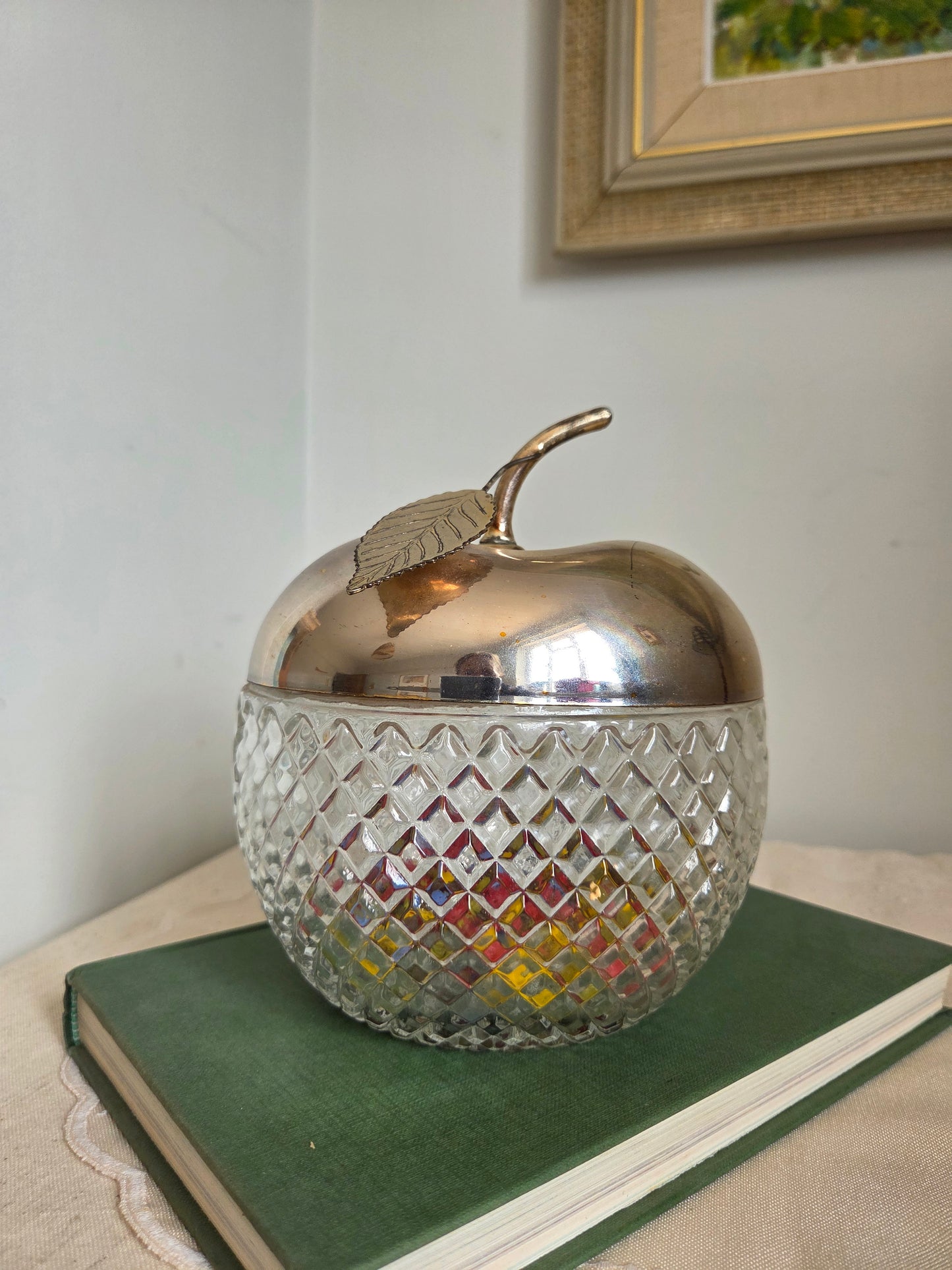 Vintage Glass and Silver Apple