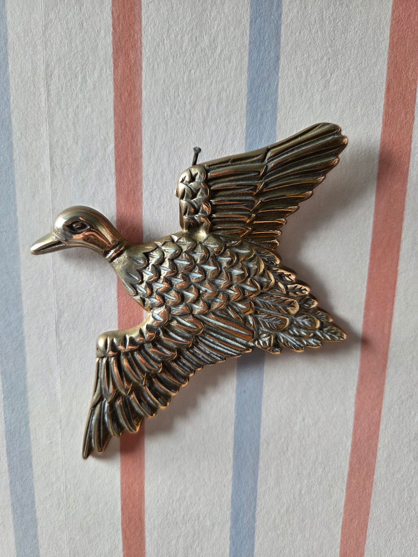 Set of Three Flying Brass Ducks Wall Hanging