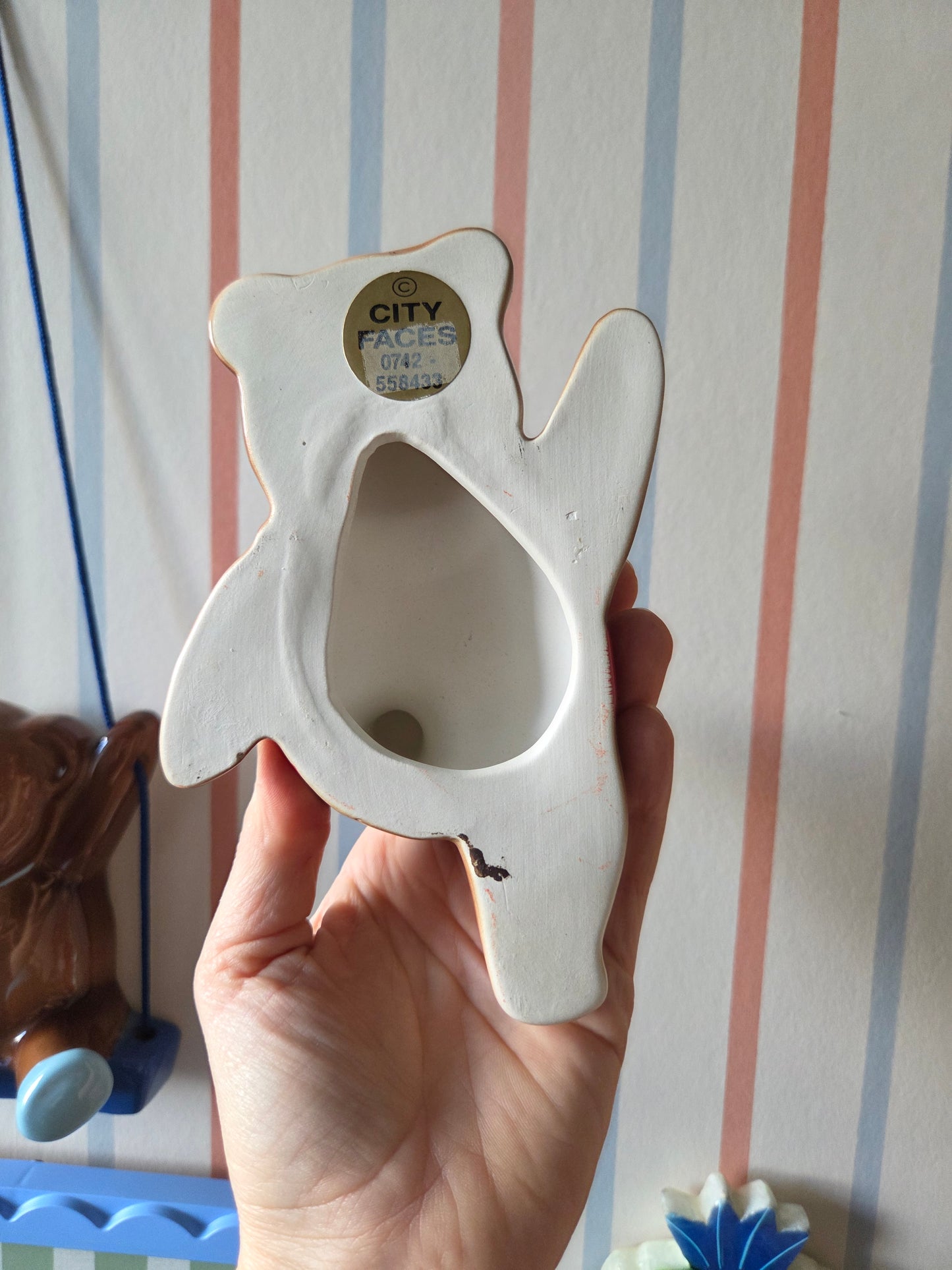 Vintage Ceramic Wall Bear with Red Leotard