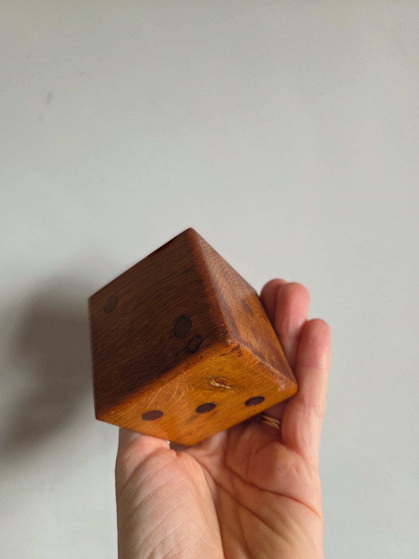 Vintage Wooden Dice Pencil Holder