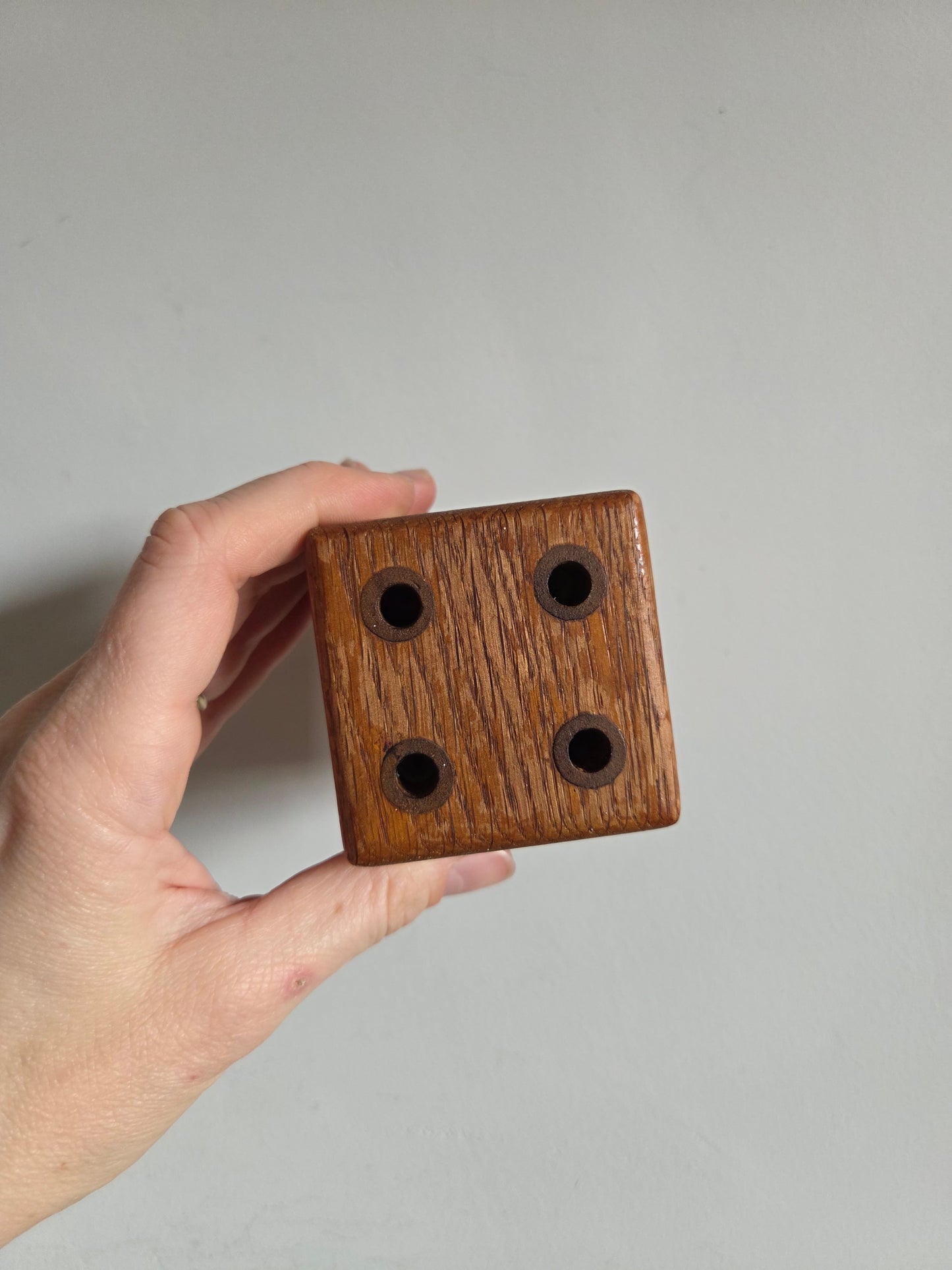 Vintage Wooden Dice Pencil Holder