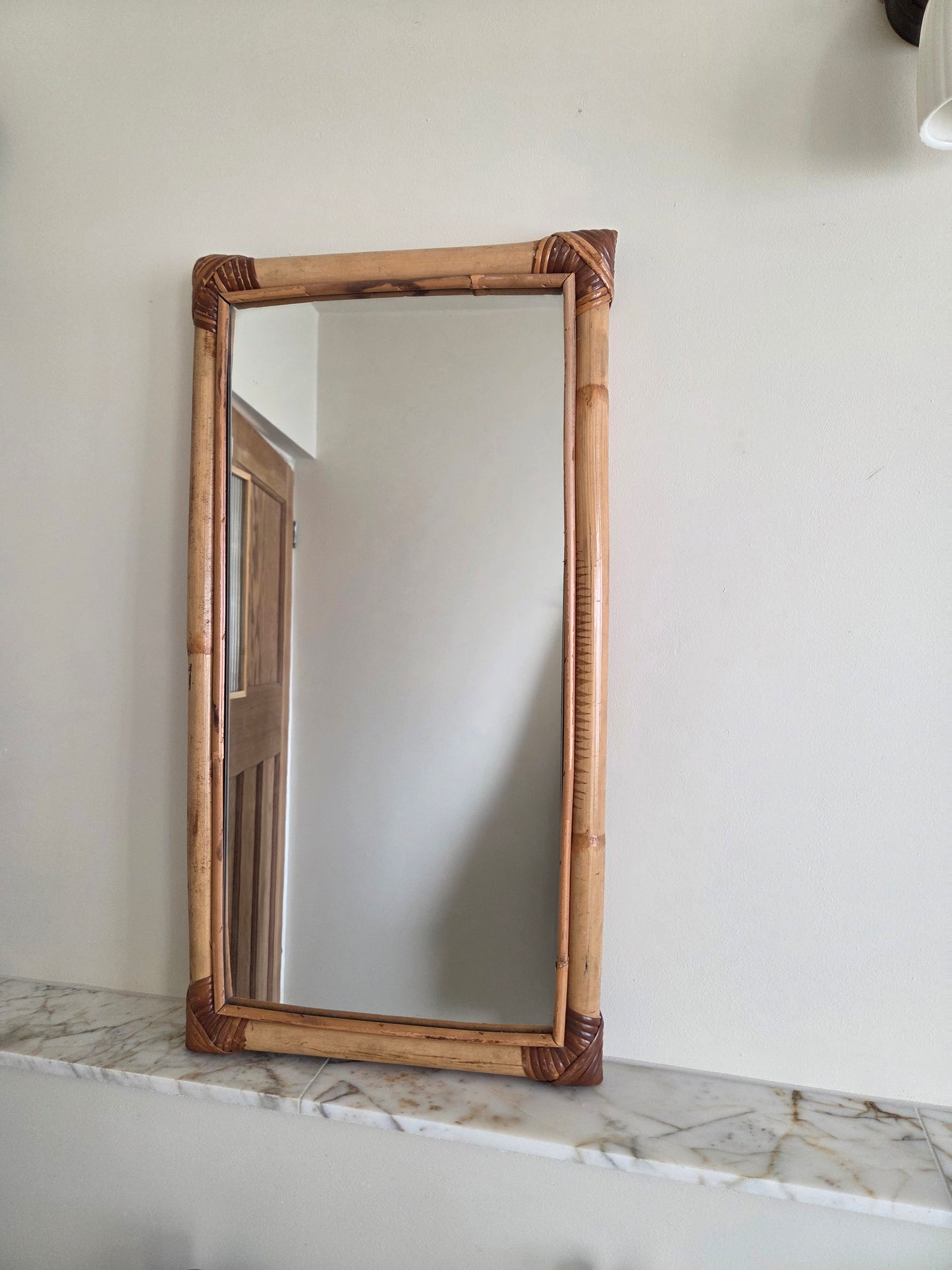 Vintage Bamboo Mirror