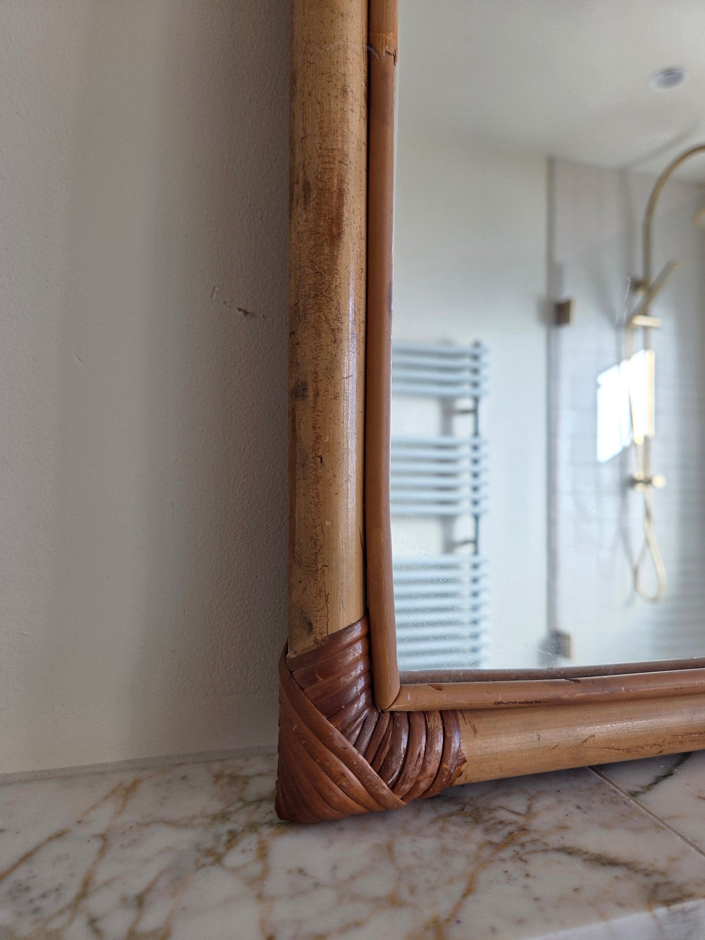 Vintage Bamboo Mirror