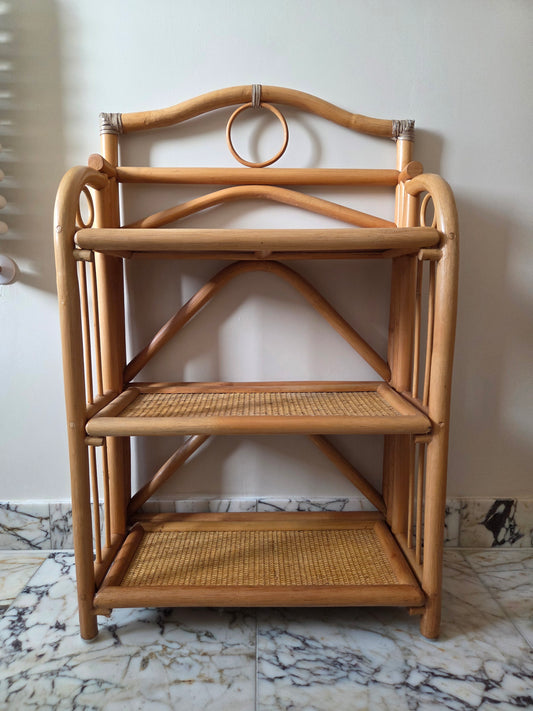 Vintage Folding Bamboo Shelves