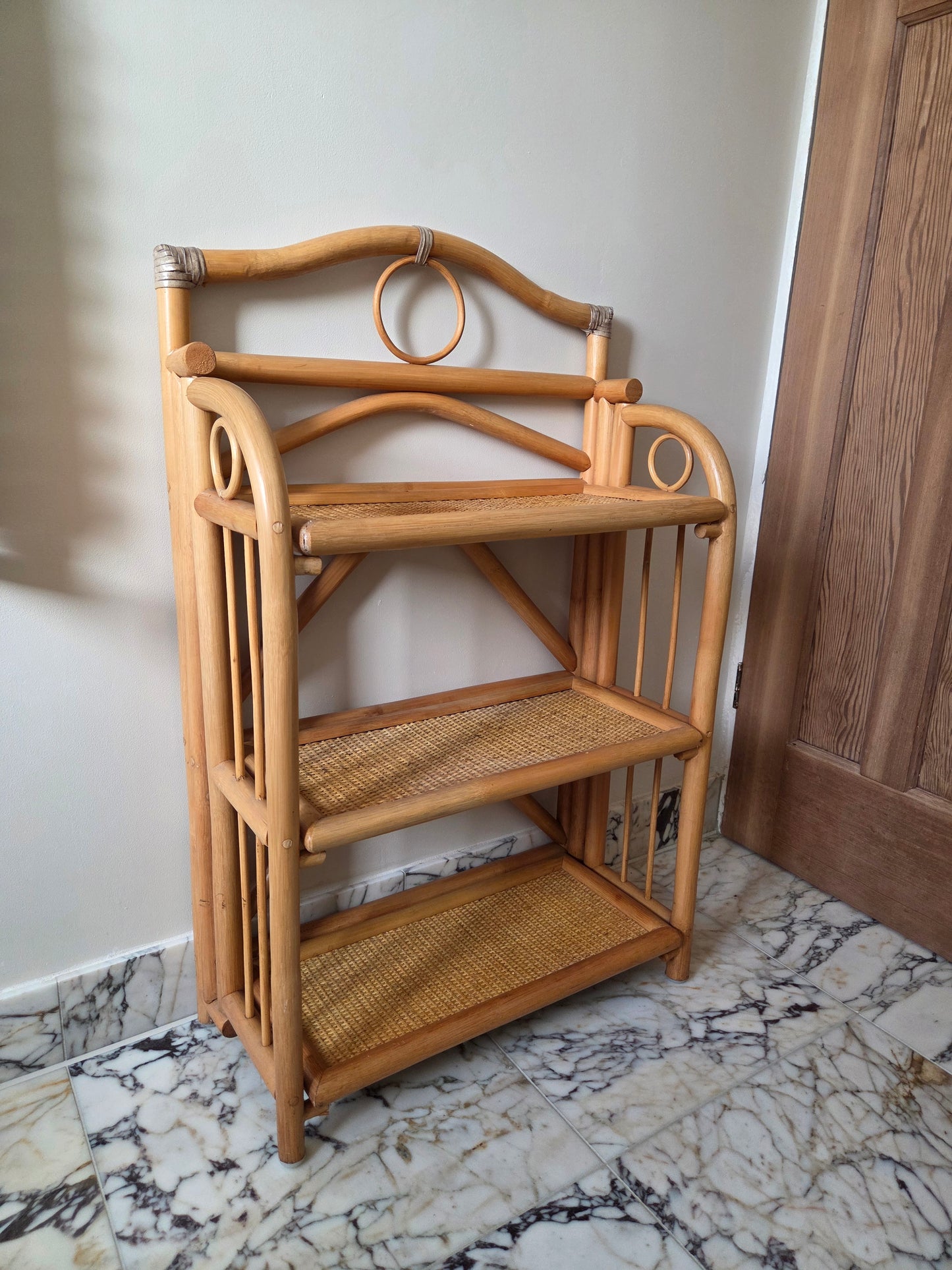 Vintage Folding Bamboo Shelves