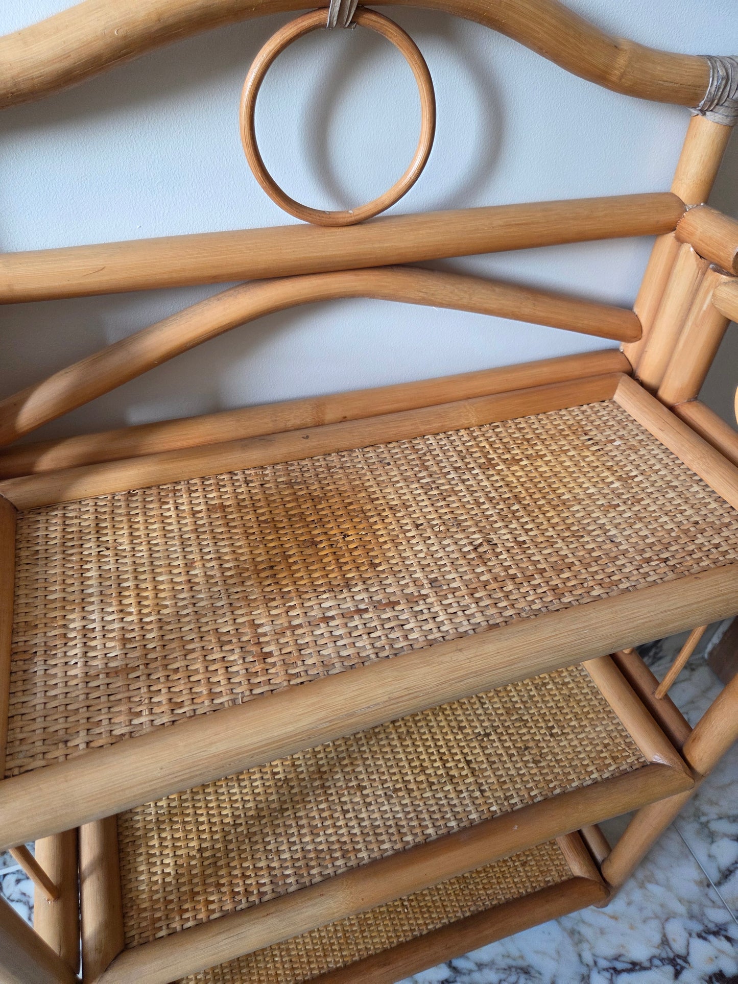 Vintage Folding Bamboo Shelves