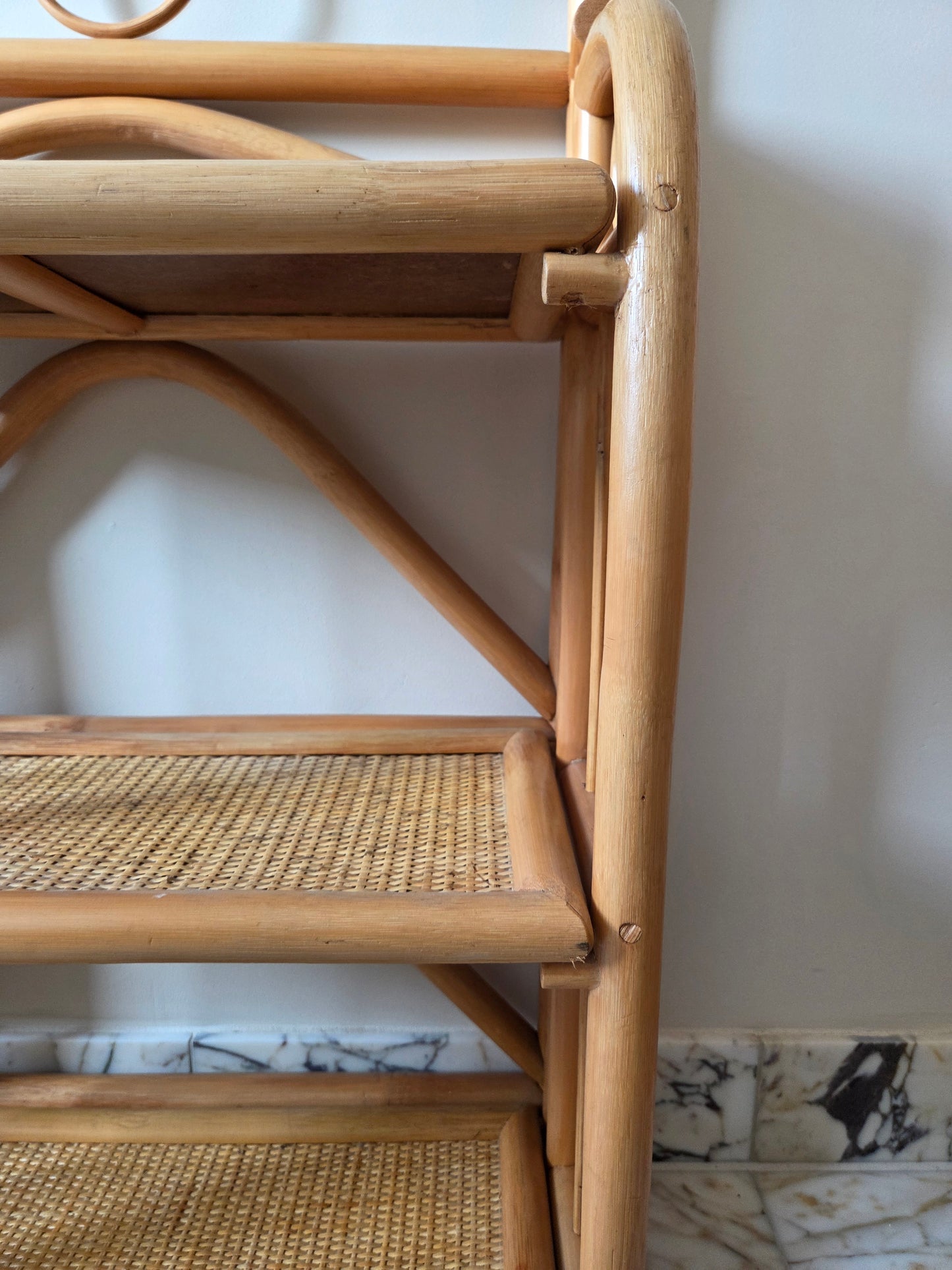 Vintage Folding Bamboo Shelves