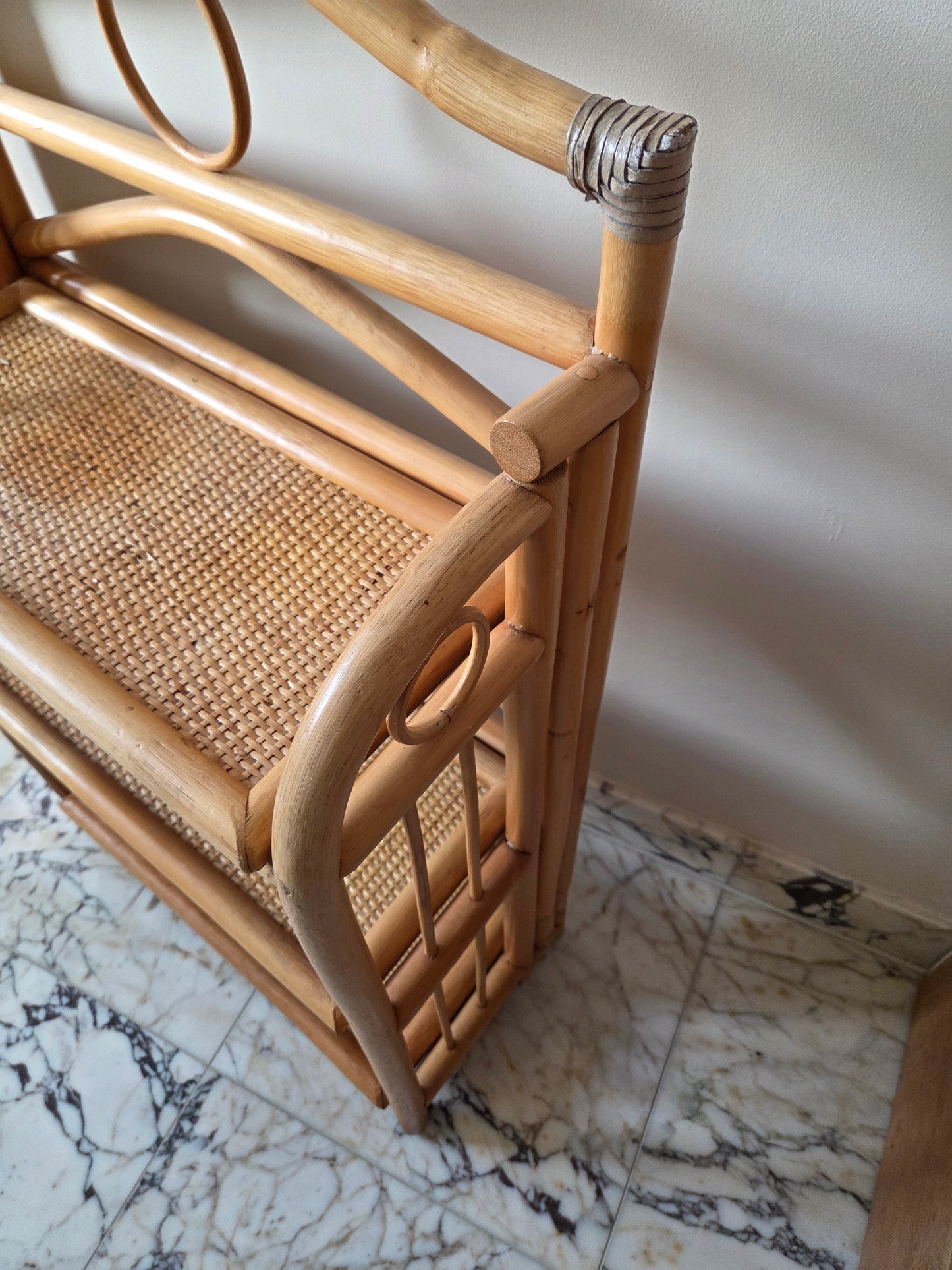 Vintage Folding Bamboo Shelves