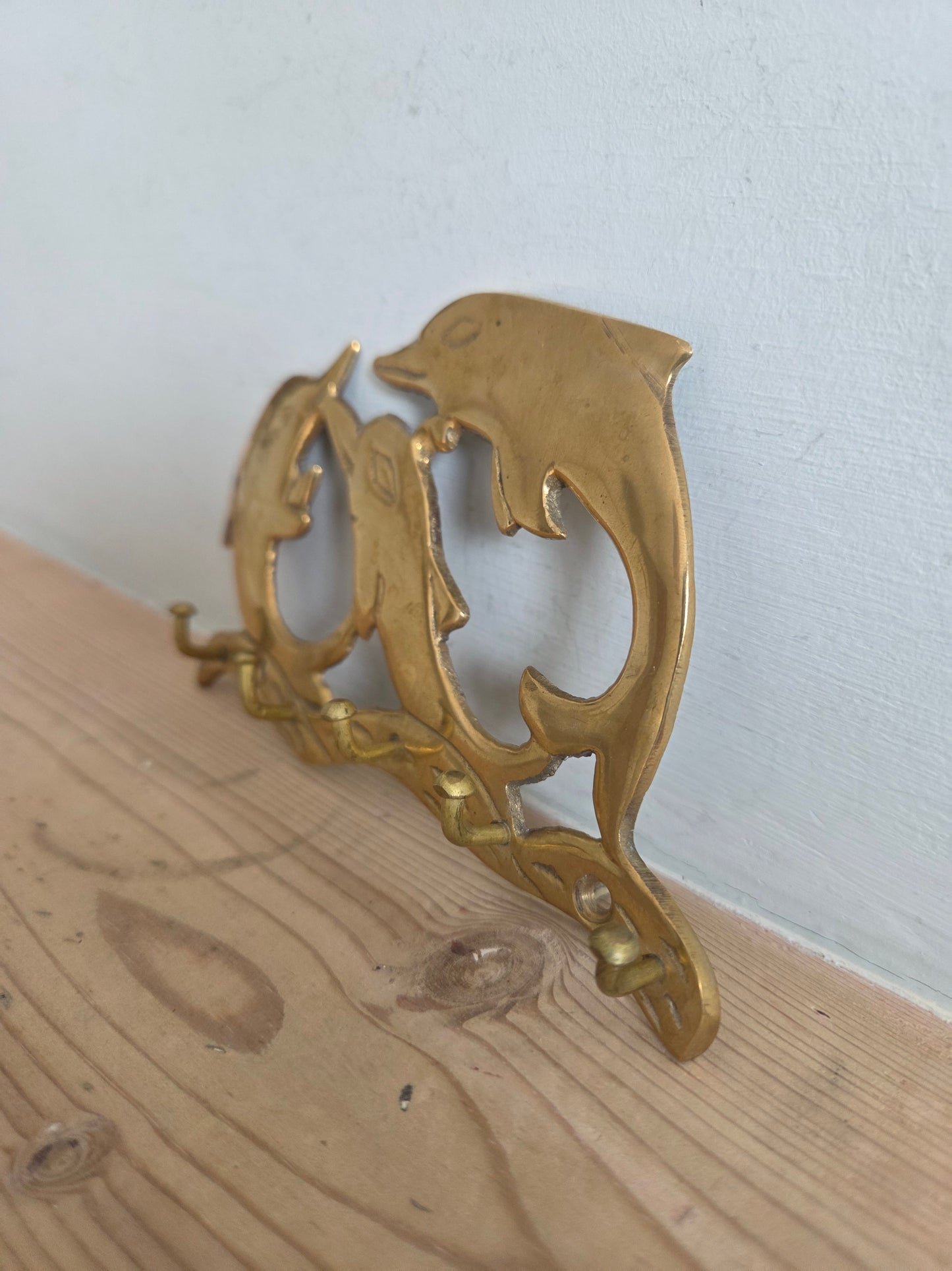 Vintage Brass Dolphin Hooks