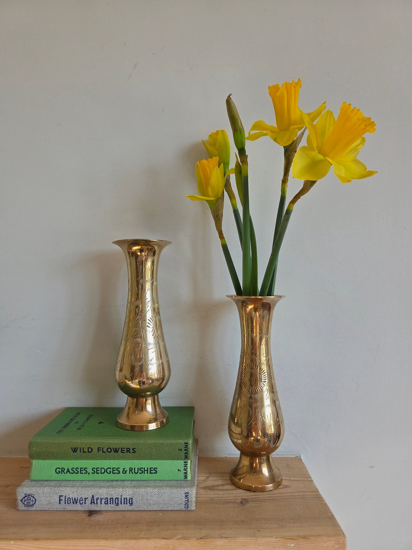 Pair of Vintage Brass Vases