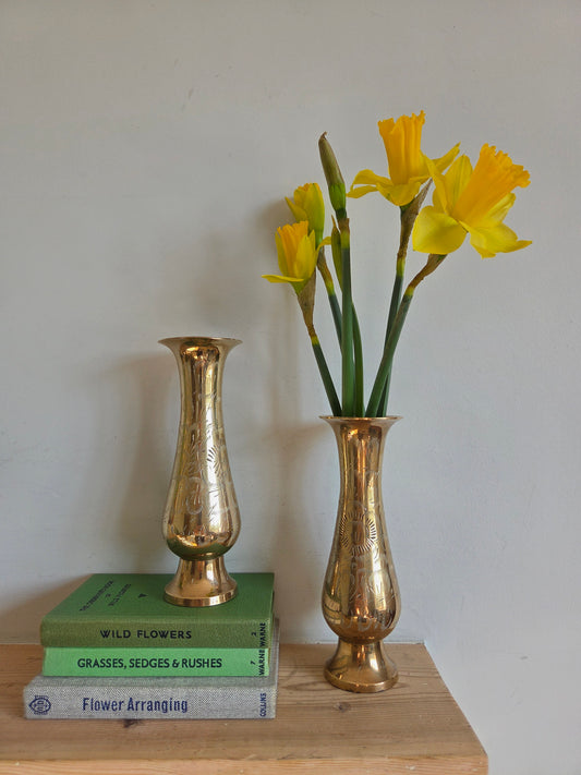 Pair of Vintage Brass Vases