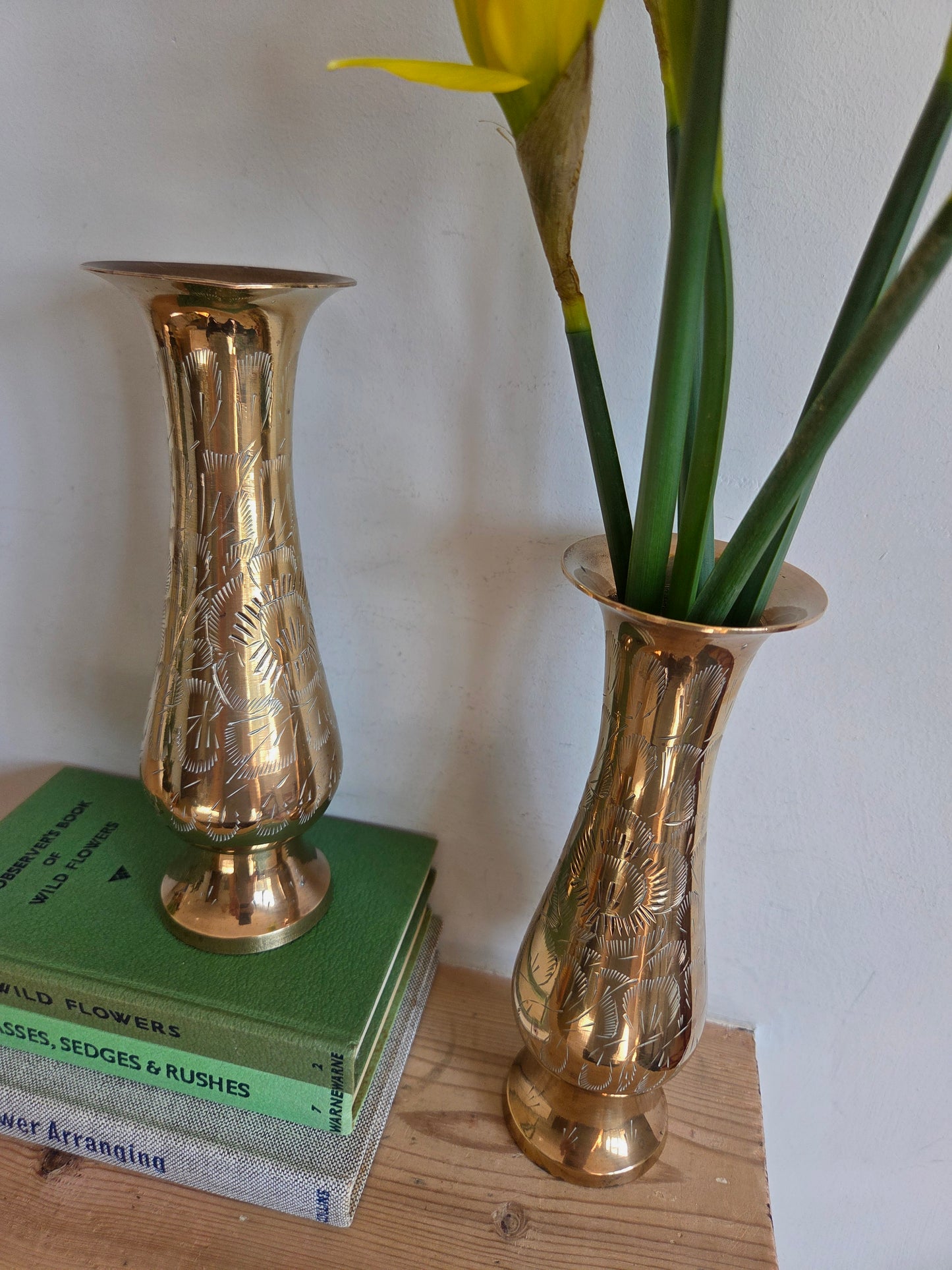 Pair of Vintage Brass Vases