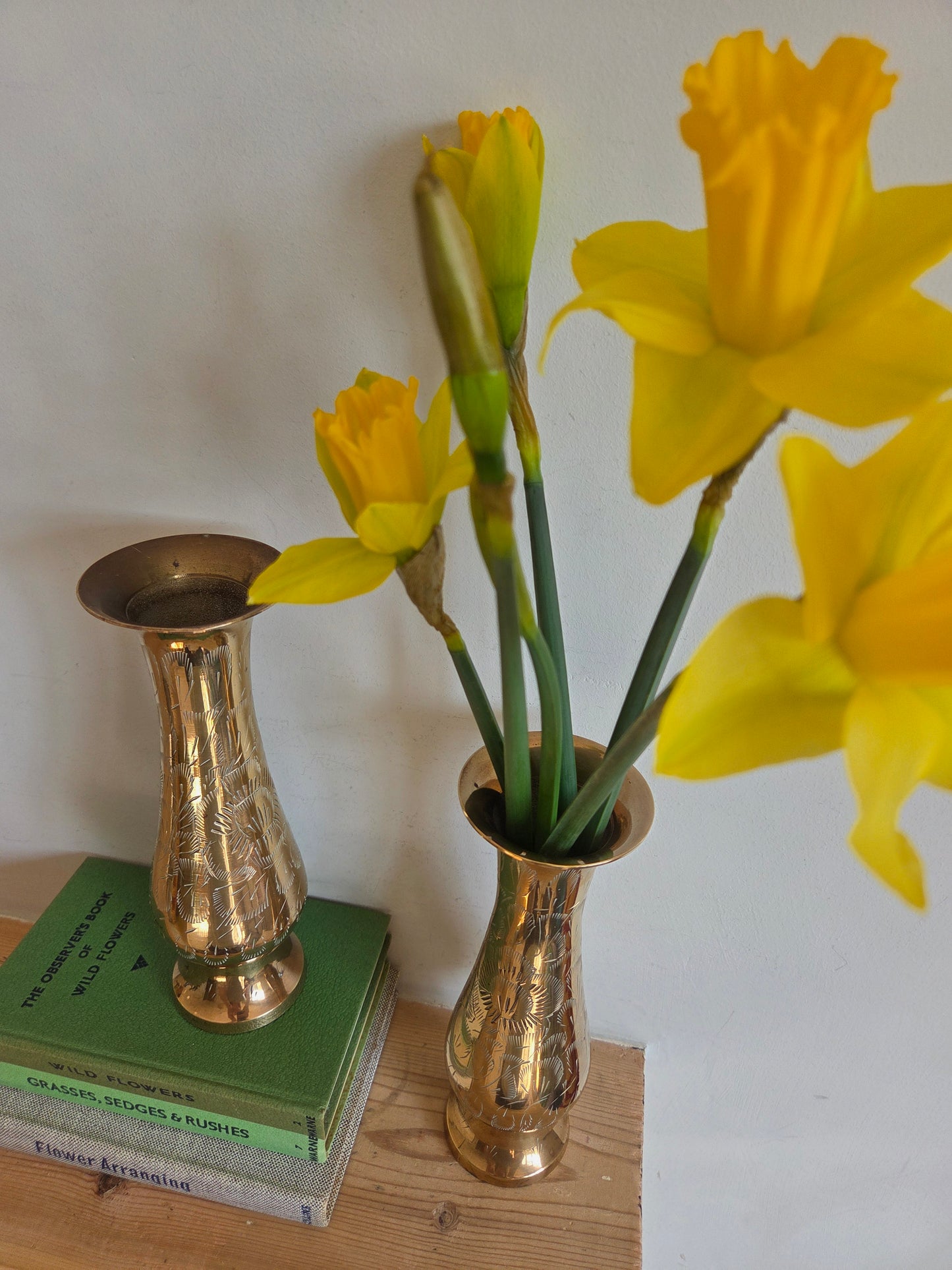 Pair of Vintage Brass Vases