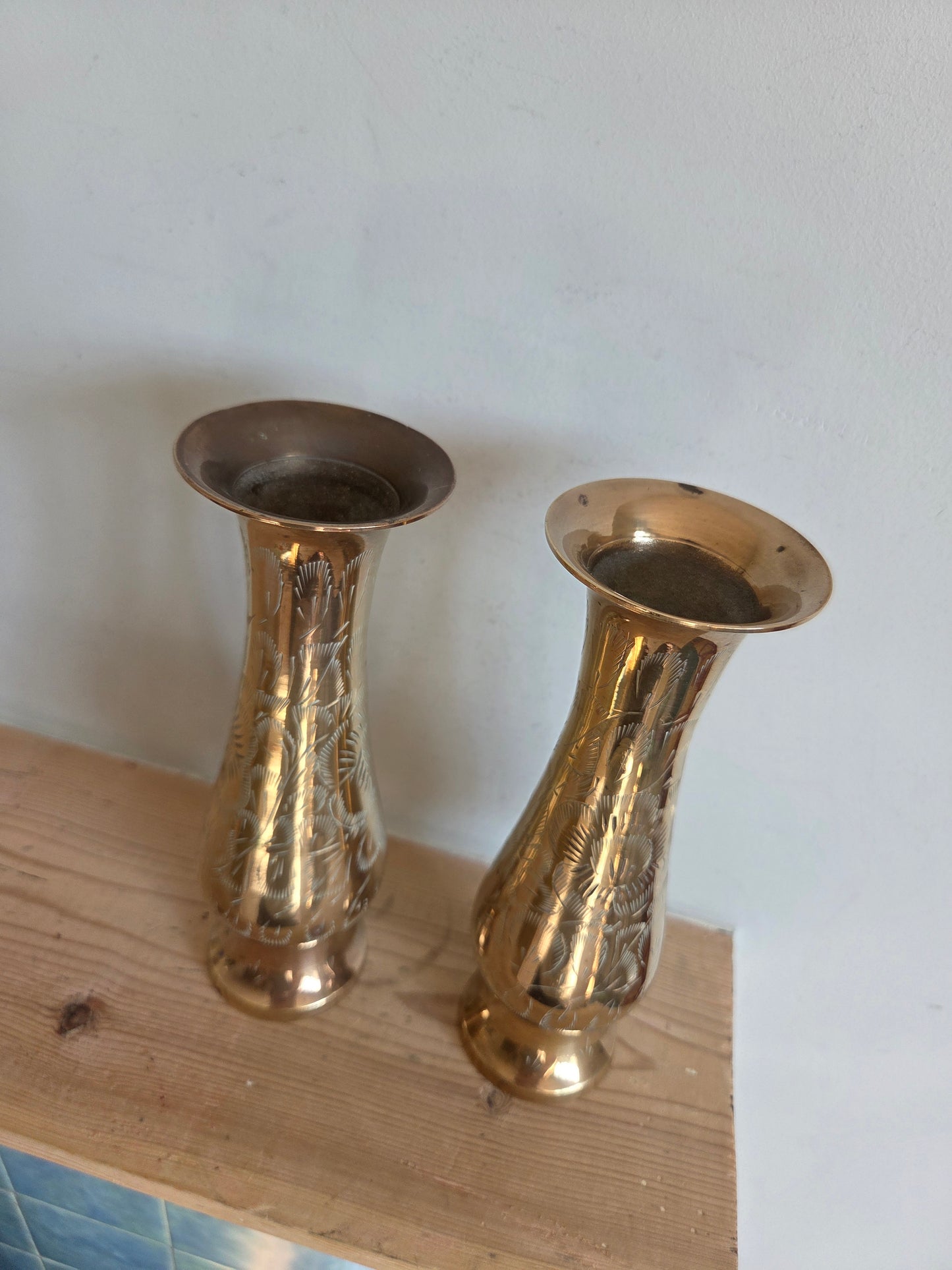 Pair of Vintage Brass Vases