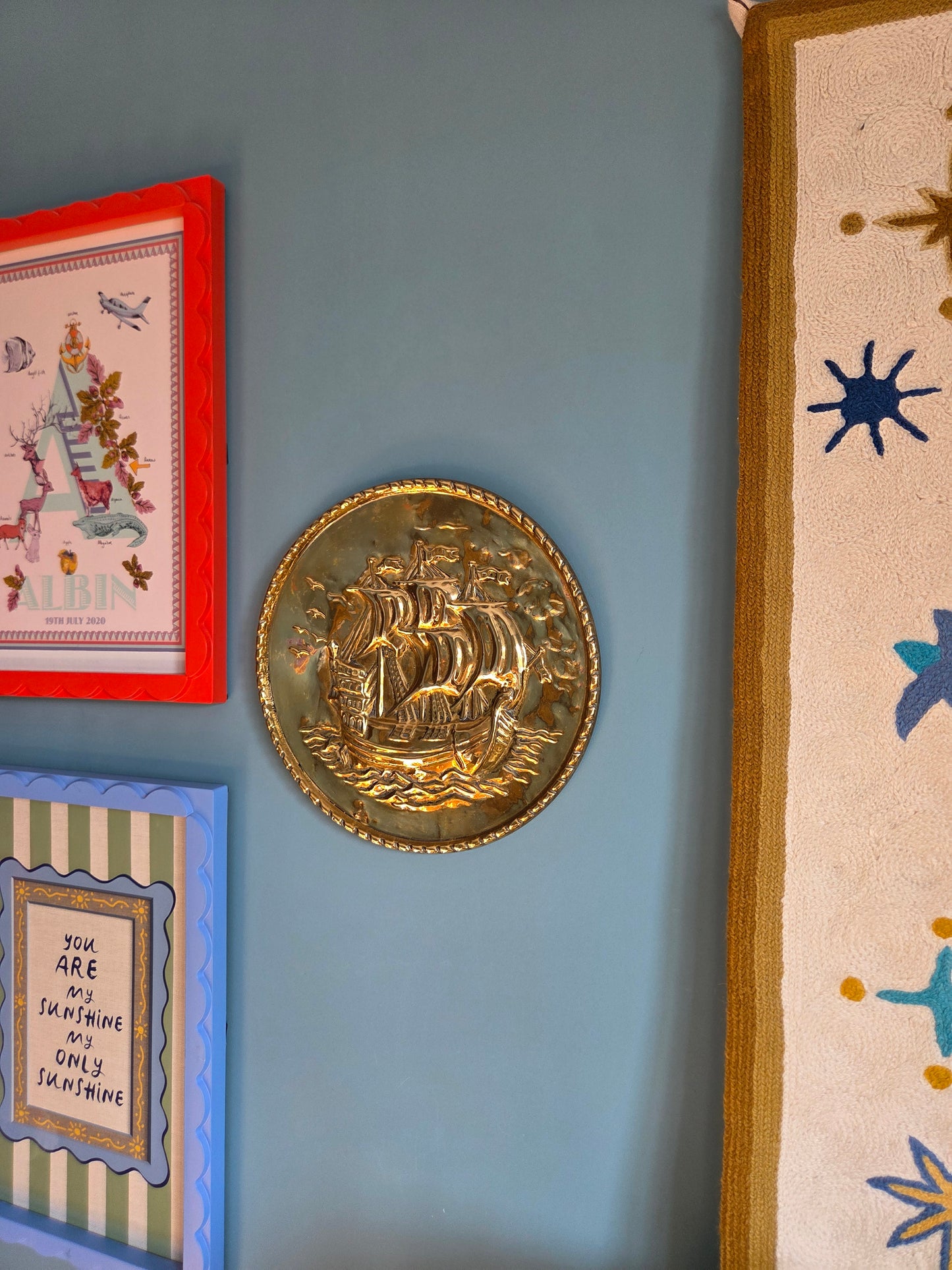 Brass Ship Wall Plate